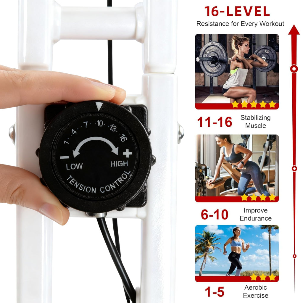5-in-1 Foldable Exercise Bike – 16-Level Magnetic Indoor Cycling Bike, 350 lb Capacity