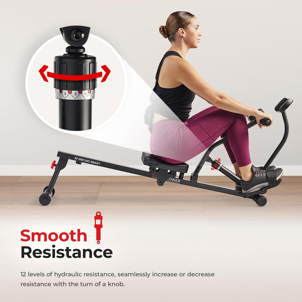 Compact Adjustable Rowing Machine – 12 Resistance Levels, Full-Body Home Workout