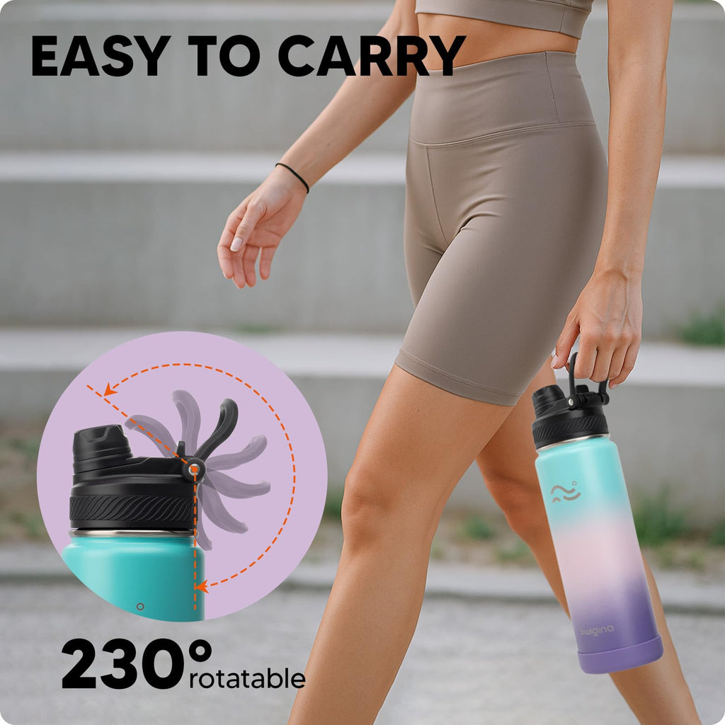 Insulated Water Bottle with Silicone Boot – 24 oz, Cold 36 Hrs / Hot 18 Hrs