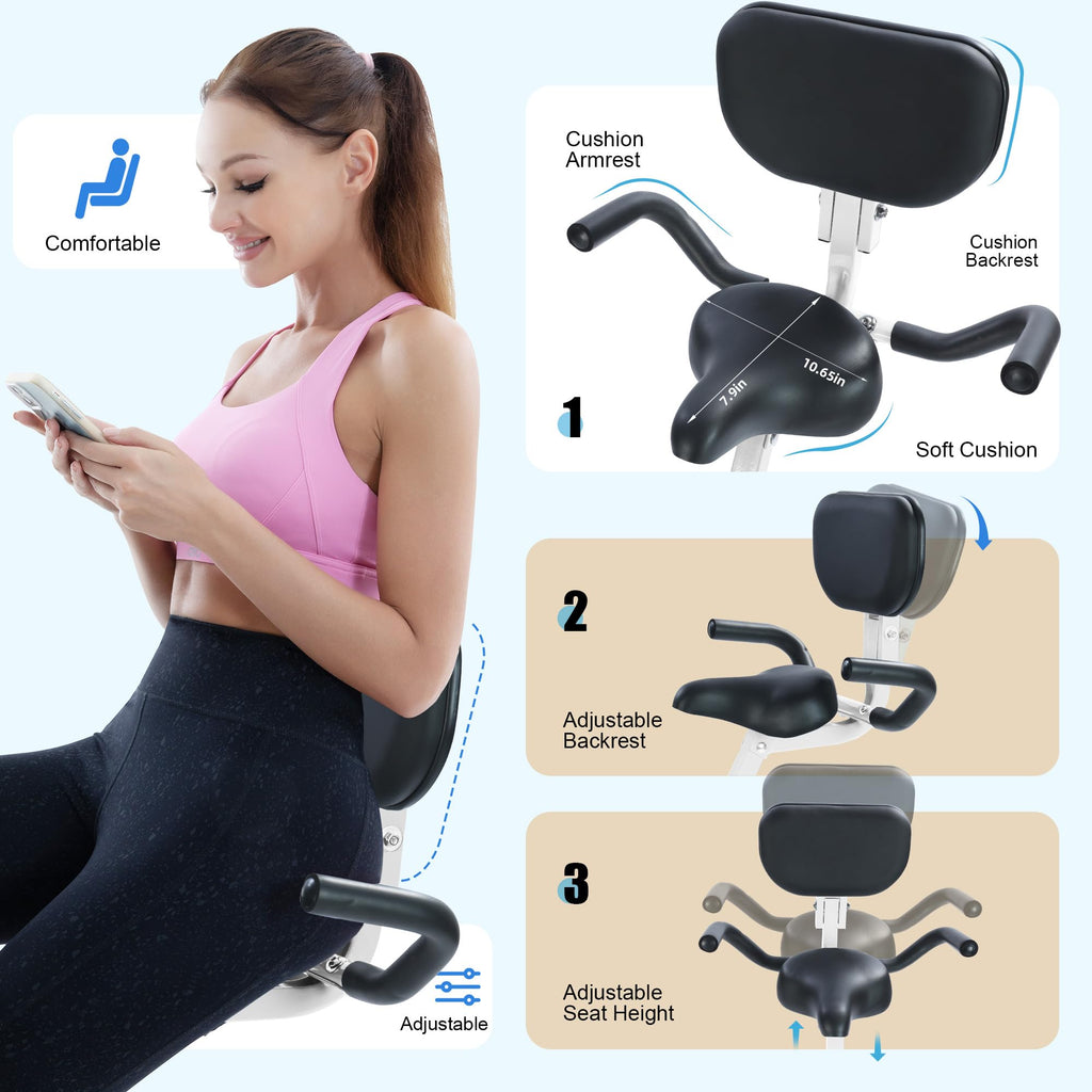 5-in-1 Foldable Exercise Bike – 16-Level Magnetic Indoor Cycling Bike, 350 lb Capacity