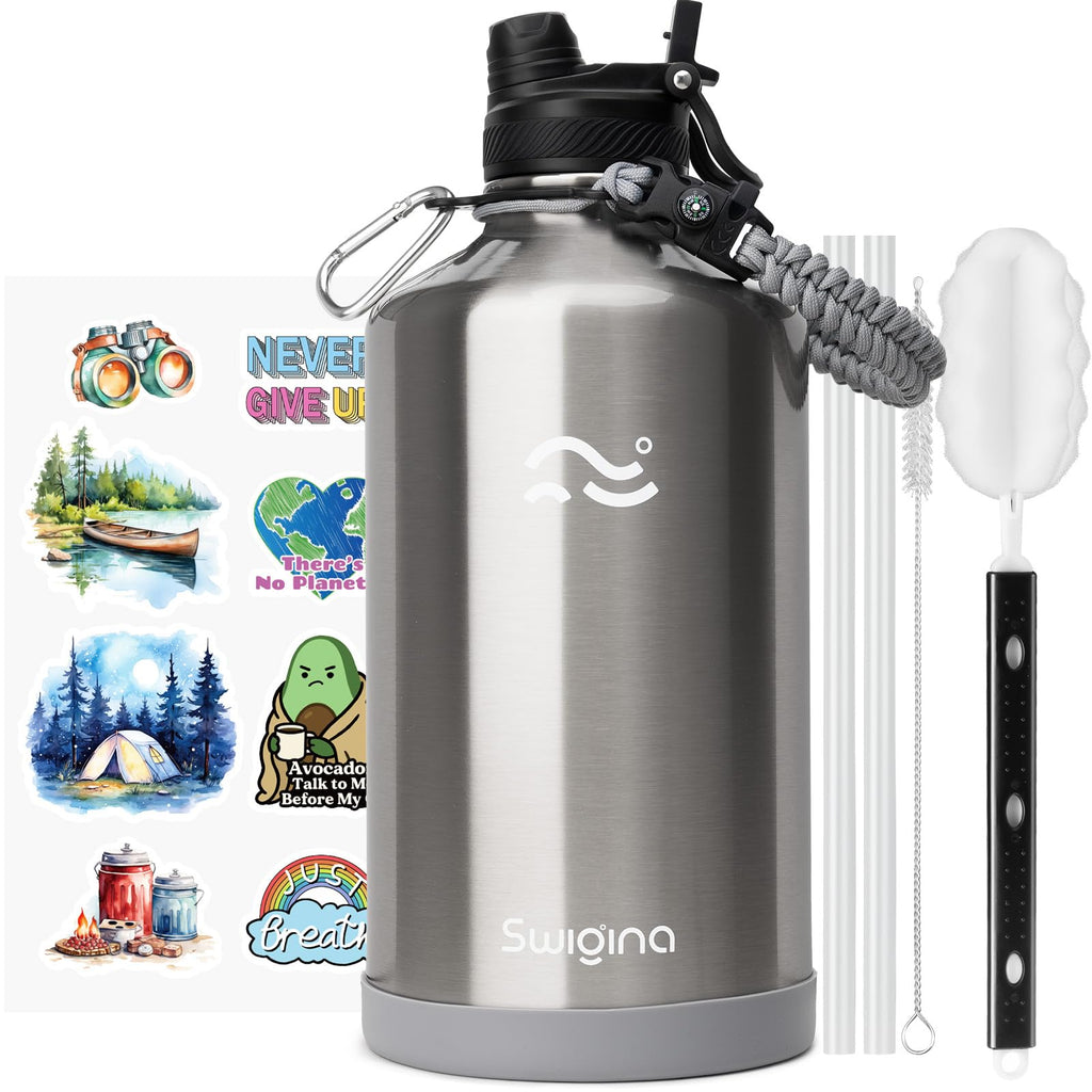 Insulated Water Bottle with Silicone Boot – 24 oz, Cold 36 Hrs / Hot 18 Hrs