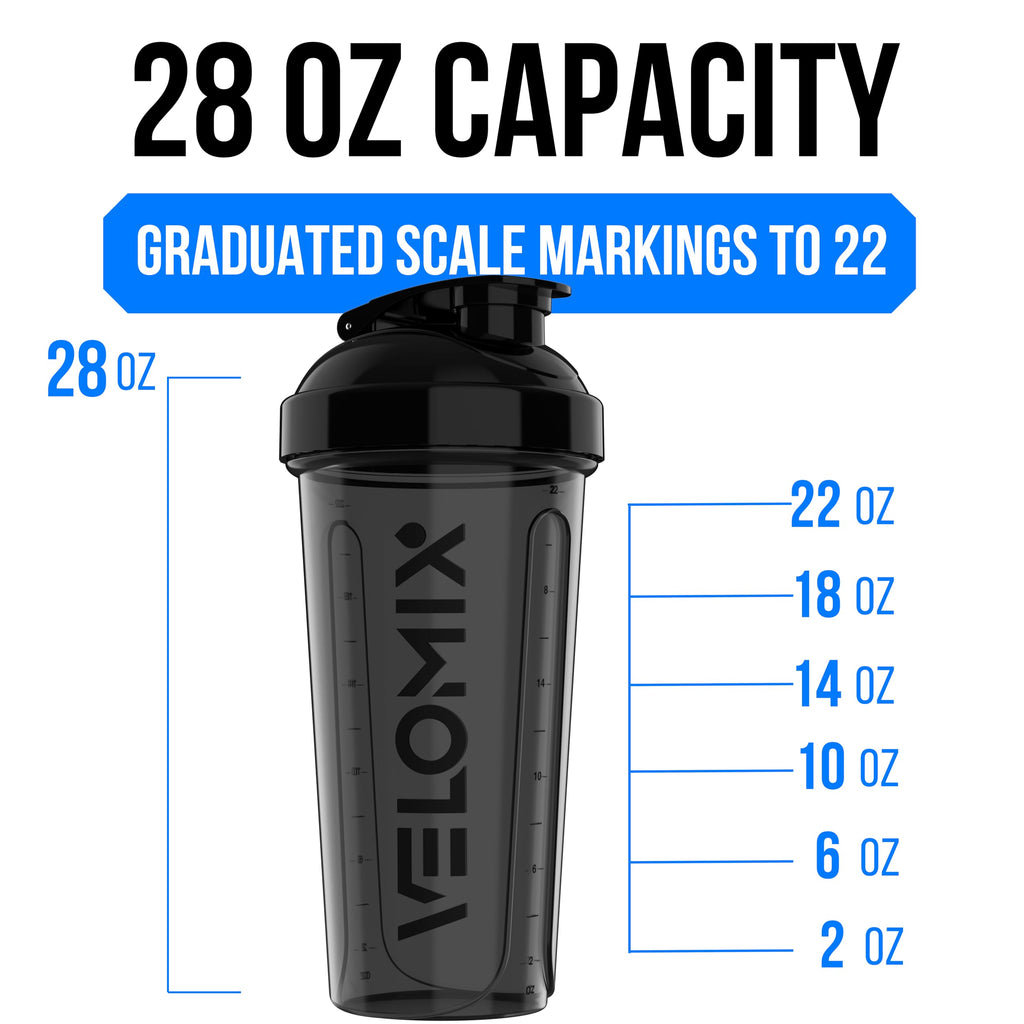 Protein Shaker Bottles 2-Pack – 28 oz Leak-Proof Shaker Cups with Wire Whisks