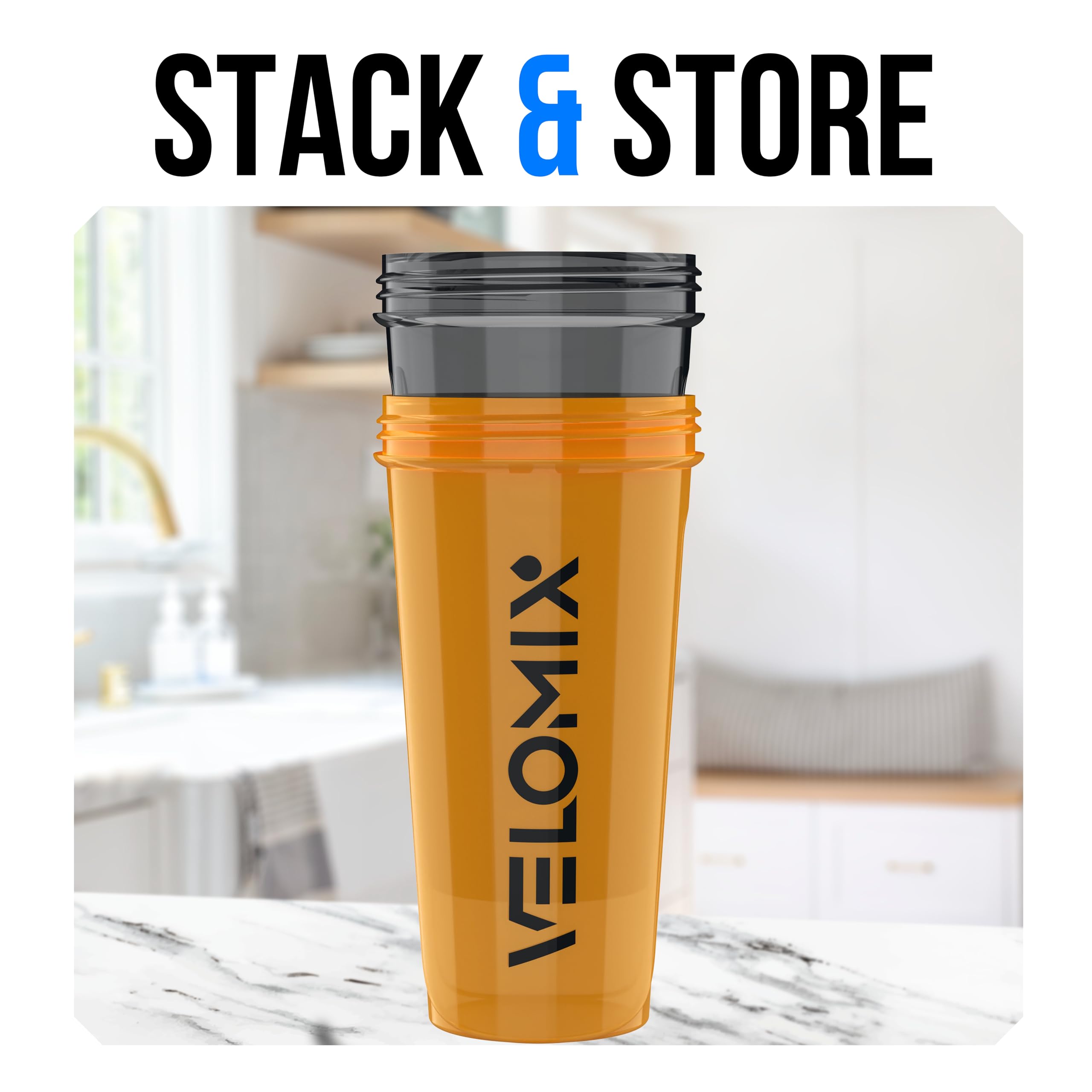 Protein Shaker Bottles 2-Pack – 28 oz Leak-Proof Shaker Cups with Wire Whisks