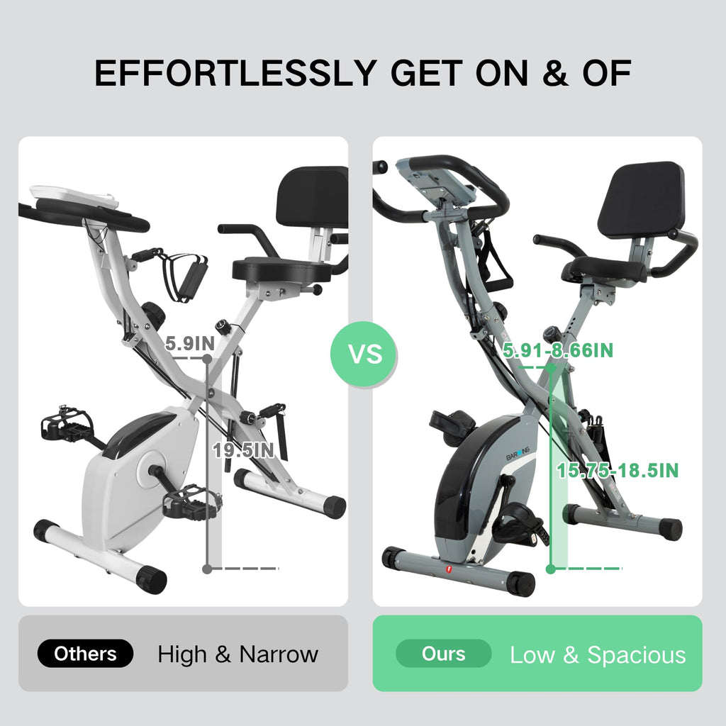 5-in-1 Foldable Exercise Bike – 16-Level Magnetic Indoor Cycling Bike, 350 lb Capacity