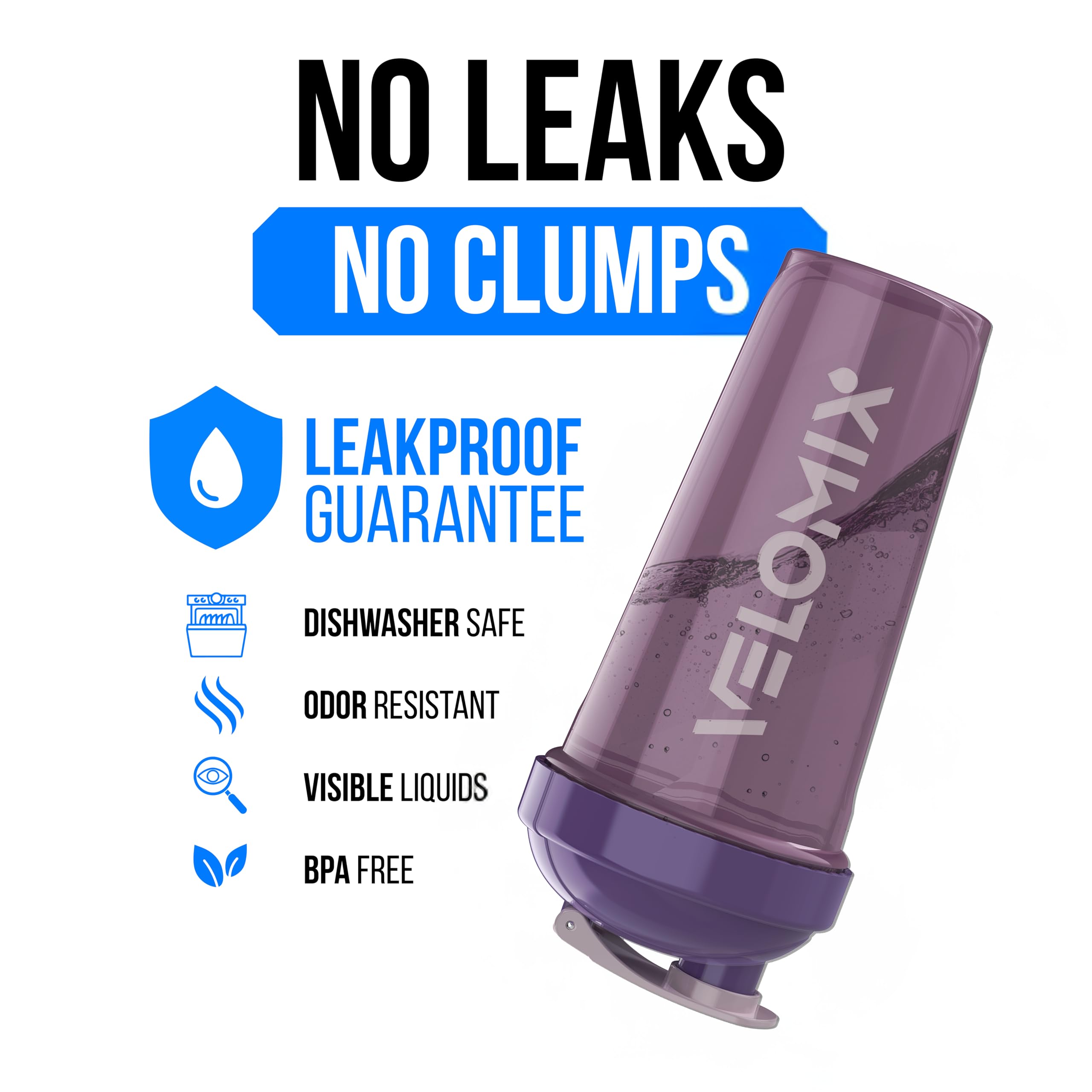 Protein Shaker Bottles 2-Pack – 28 oz Leak-Proof Shaker Cups with Wire Whisks