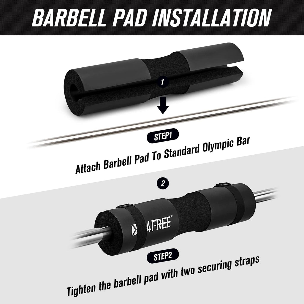 9-Piece Barbell Pad Set – Squat & Hip Thrust Cushion with Resistance Bands & Straps