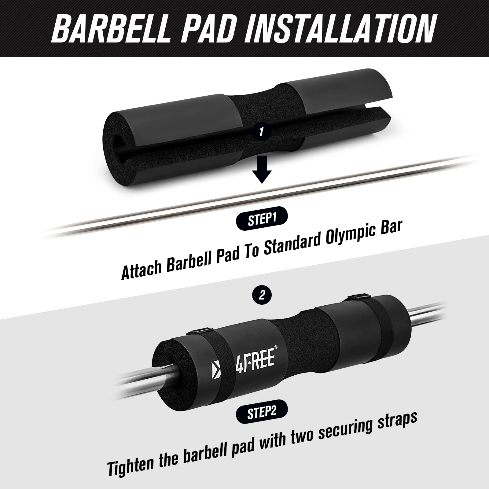 9-Piece Barbell Pad Set – Squat & Hip Thrust Cushion with Resistance Bands & Straps