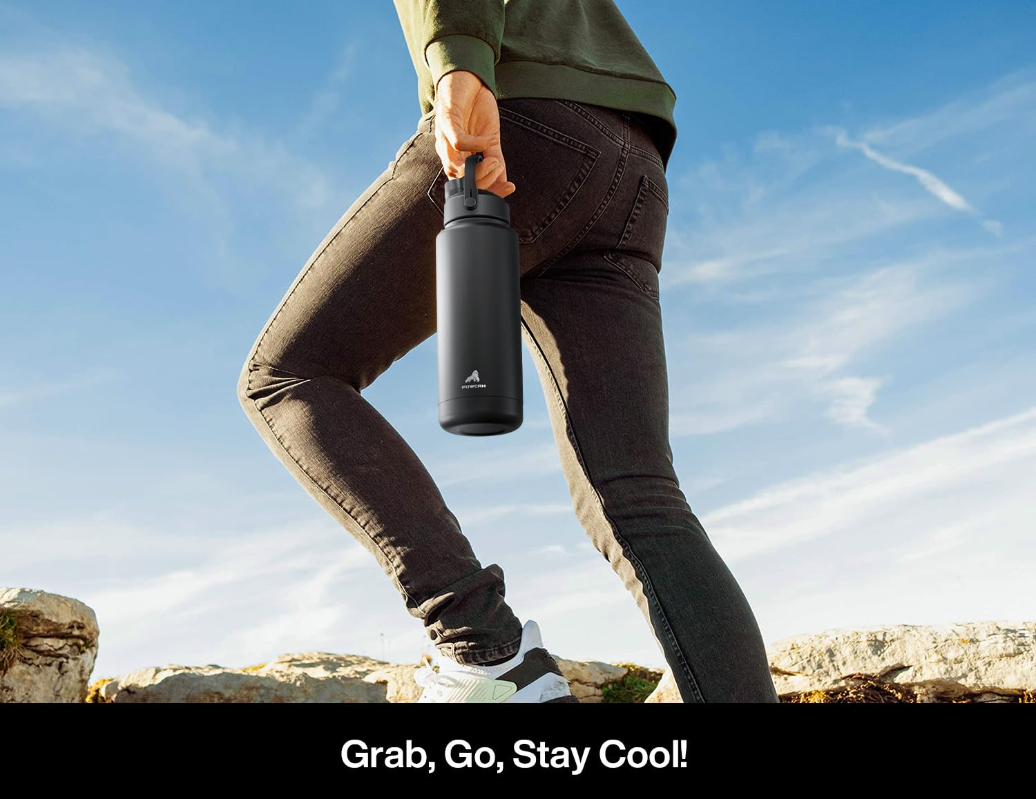 40 oz Insulated Water Bottle – 2-in-1 Straw & Spout Lid, Keeps Cold 24 Hours