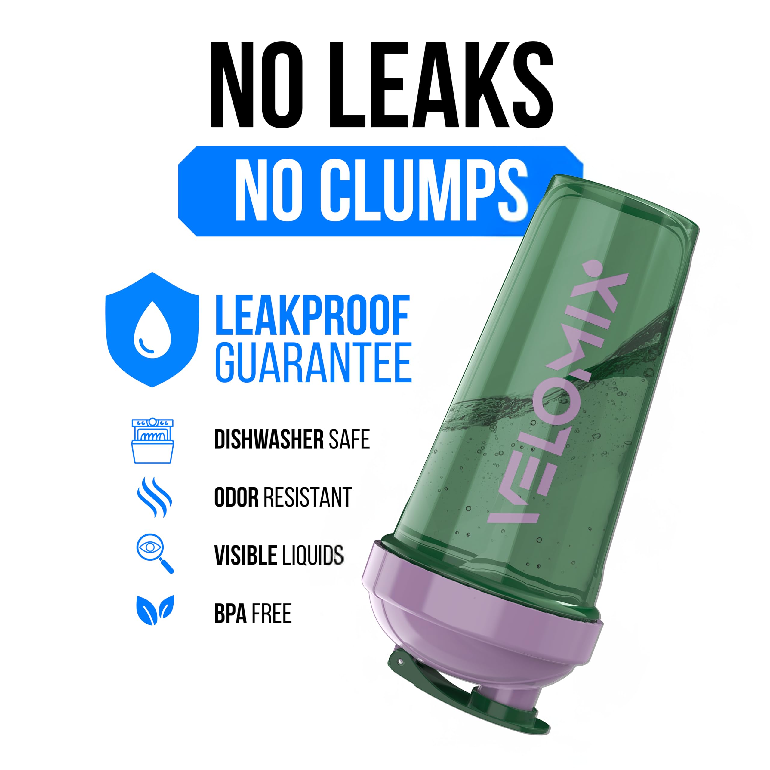 Protein Shaker Bottles 2-Pack – 28 oz Leak-Proof Shaker Cups with Wire Whisks