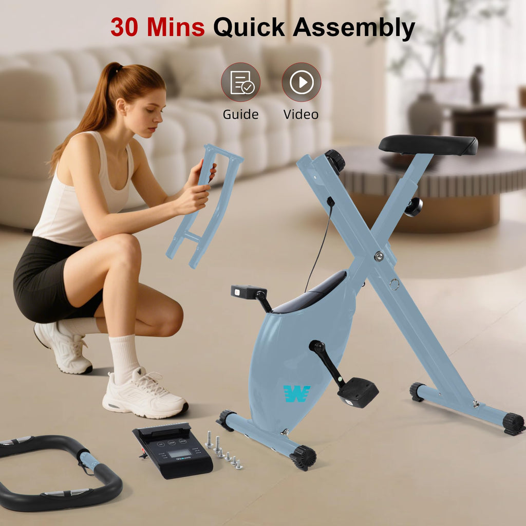 5-in-1 Foldable Exercise Bike – 16-Level Magnetic Indoor Cycling Bike, 350 lb Capacity