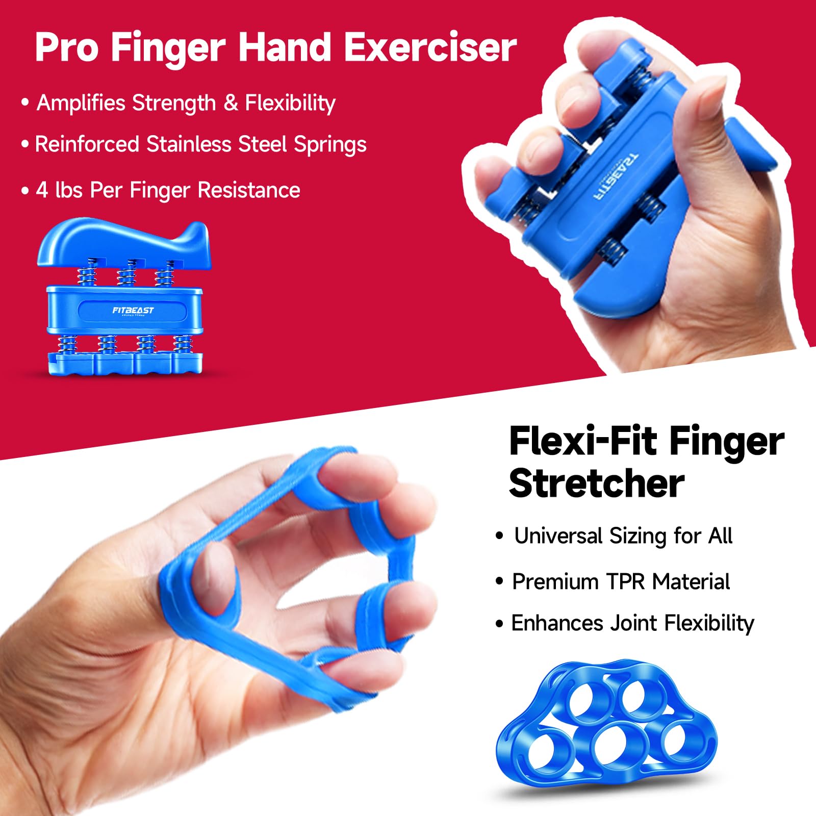Hand Grip Strengthener Kit – 5-Pack Adjustable Forearm & Grip Trainer