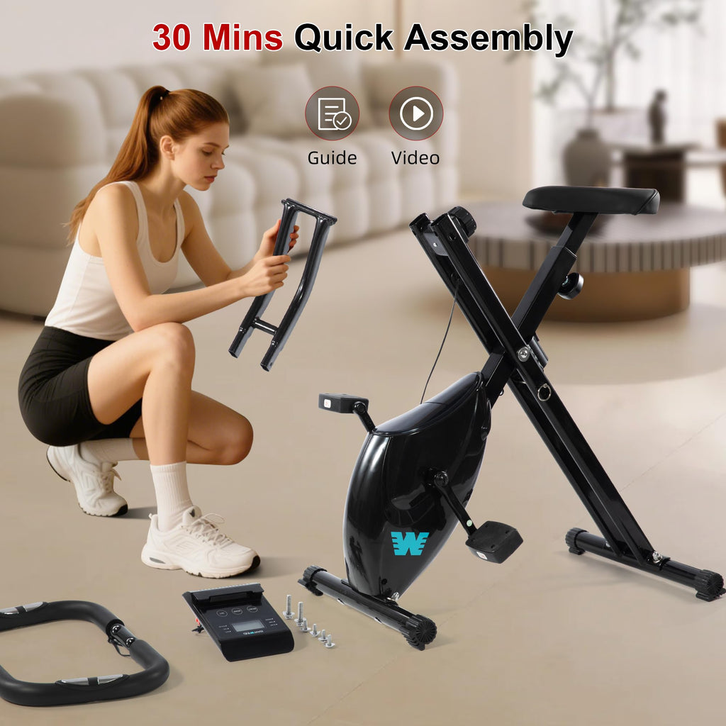 5-in-1 Foldable Exercise Bike – 16-Level Magnetic Indoor Cycling Bike, 350 lb Capacity