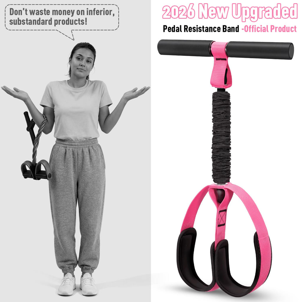 Pedal Resistance Band with Handles – Full Body Home Workout & Physical Therapy Trainer