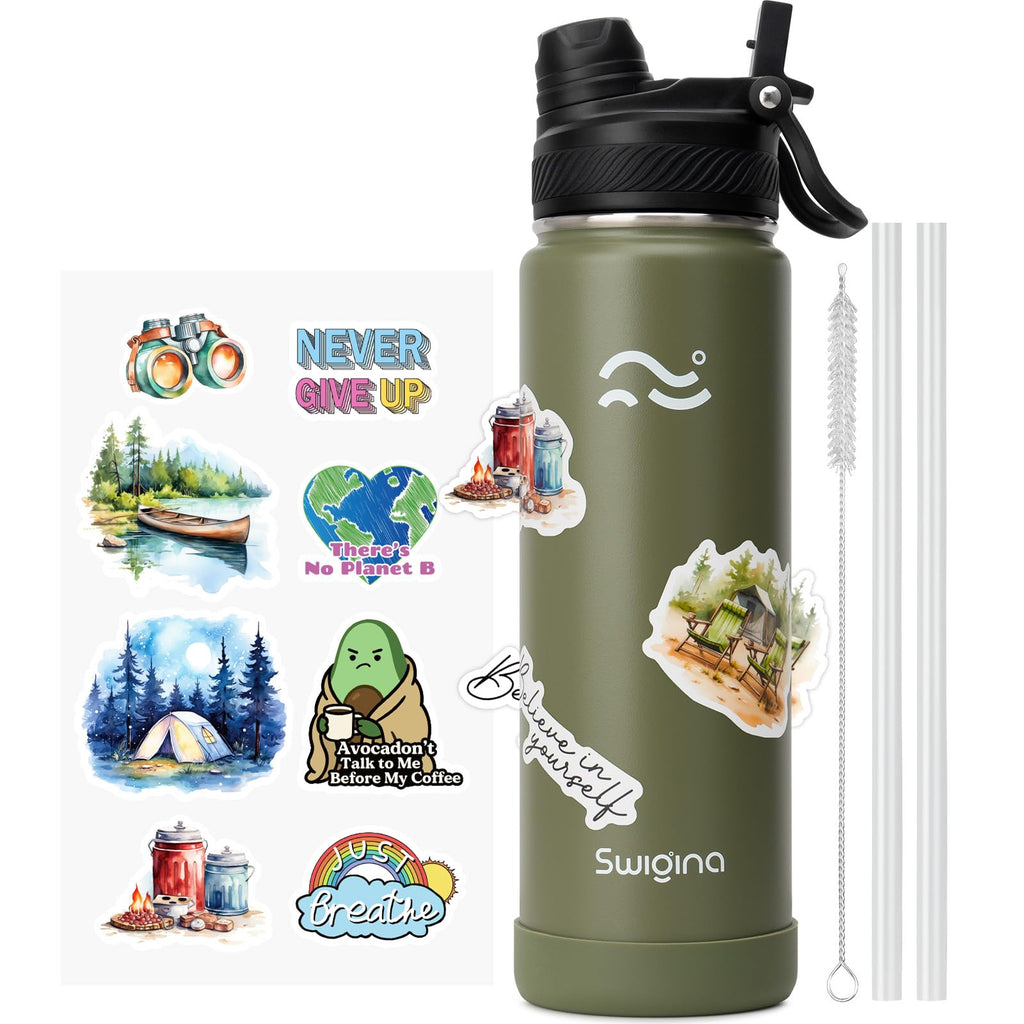 Insulated Water Bottle with Silicone Boot – 24 oz, Cold 36 Hrs / Hot 18 Hrs