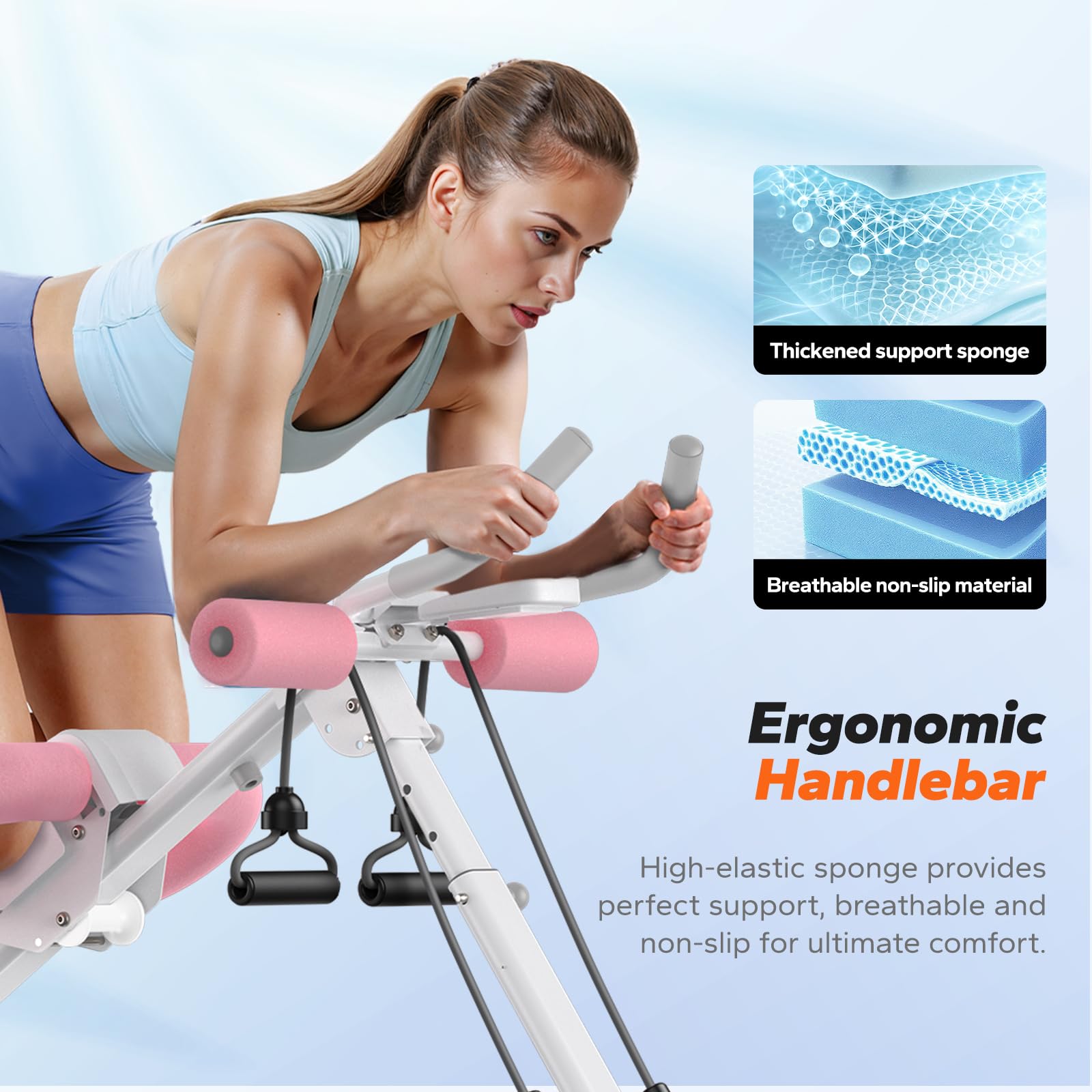 Foldable Ab Machine – Adjustable Core & Abdominal Trainer for Home Workouts