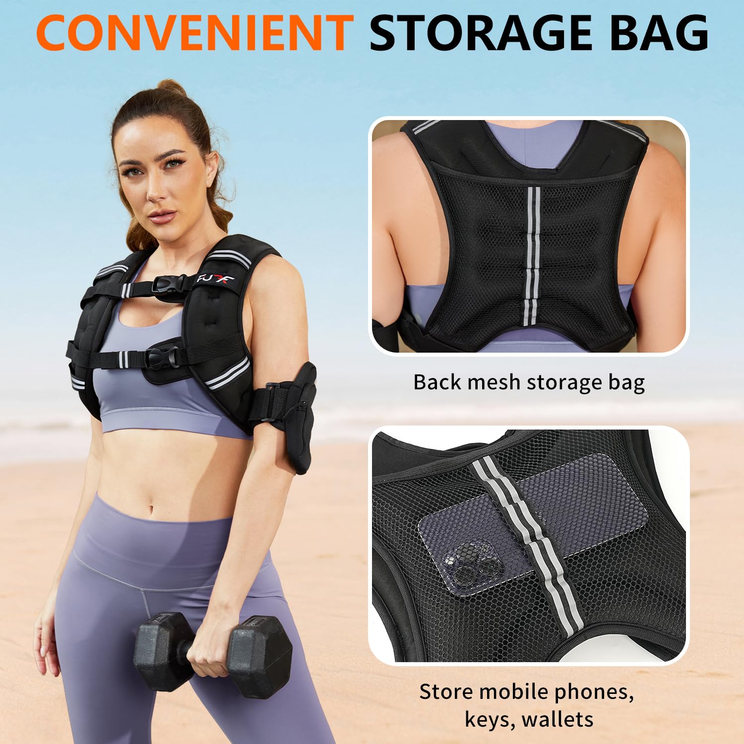Women's Weighted Vest – Reflective Adjustable Vest for Running & Workouts