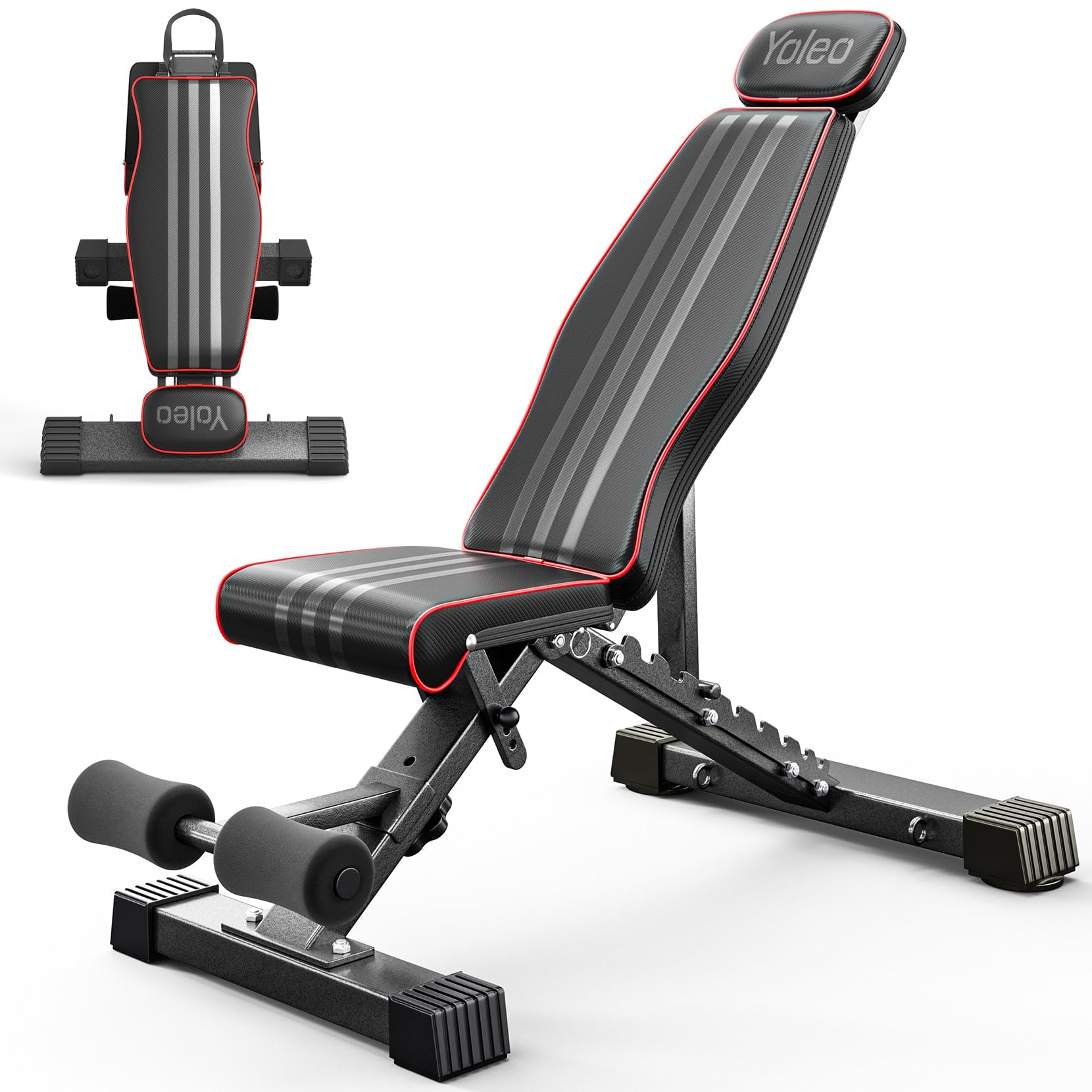 Foldable adjustable weight bench with 84 positions for home gym