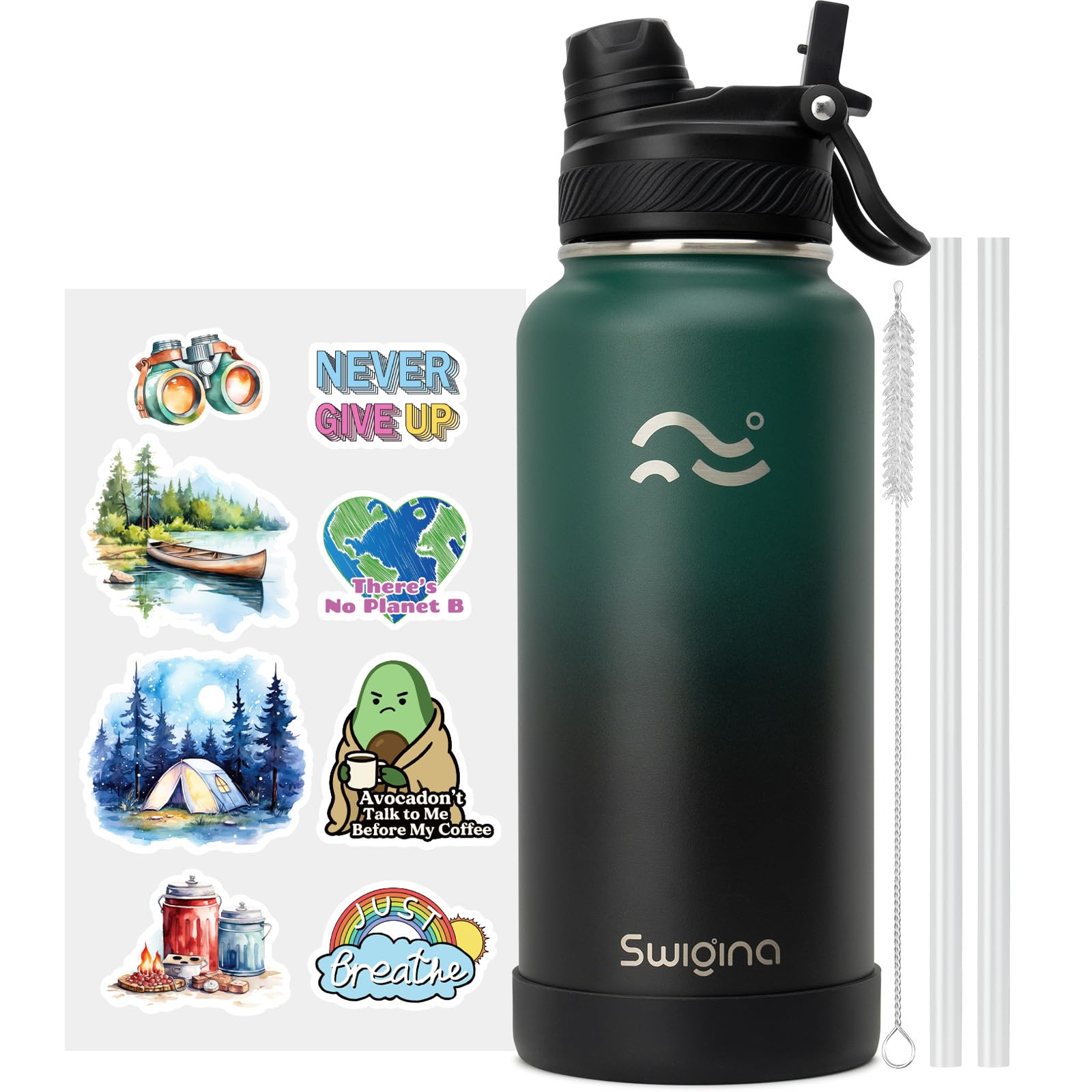 Insulated Water Bottle with Silicone Boot – 24 oz, Cold 36 Hrs / Hot 18 Hrs