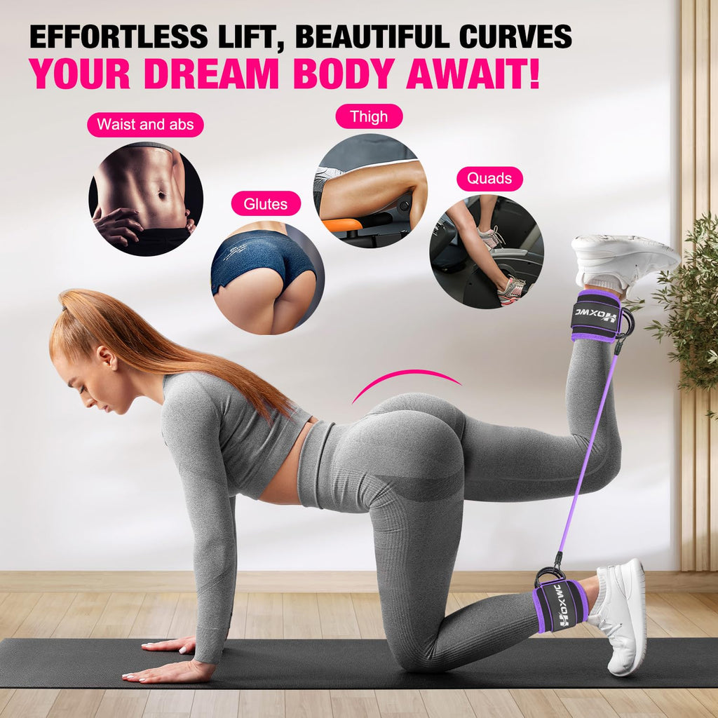 Ankle Resistance Bands with Cuffs – Glute & Leg Booty Workout Bands