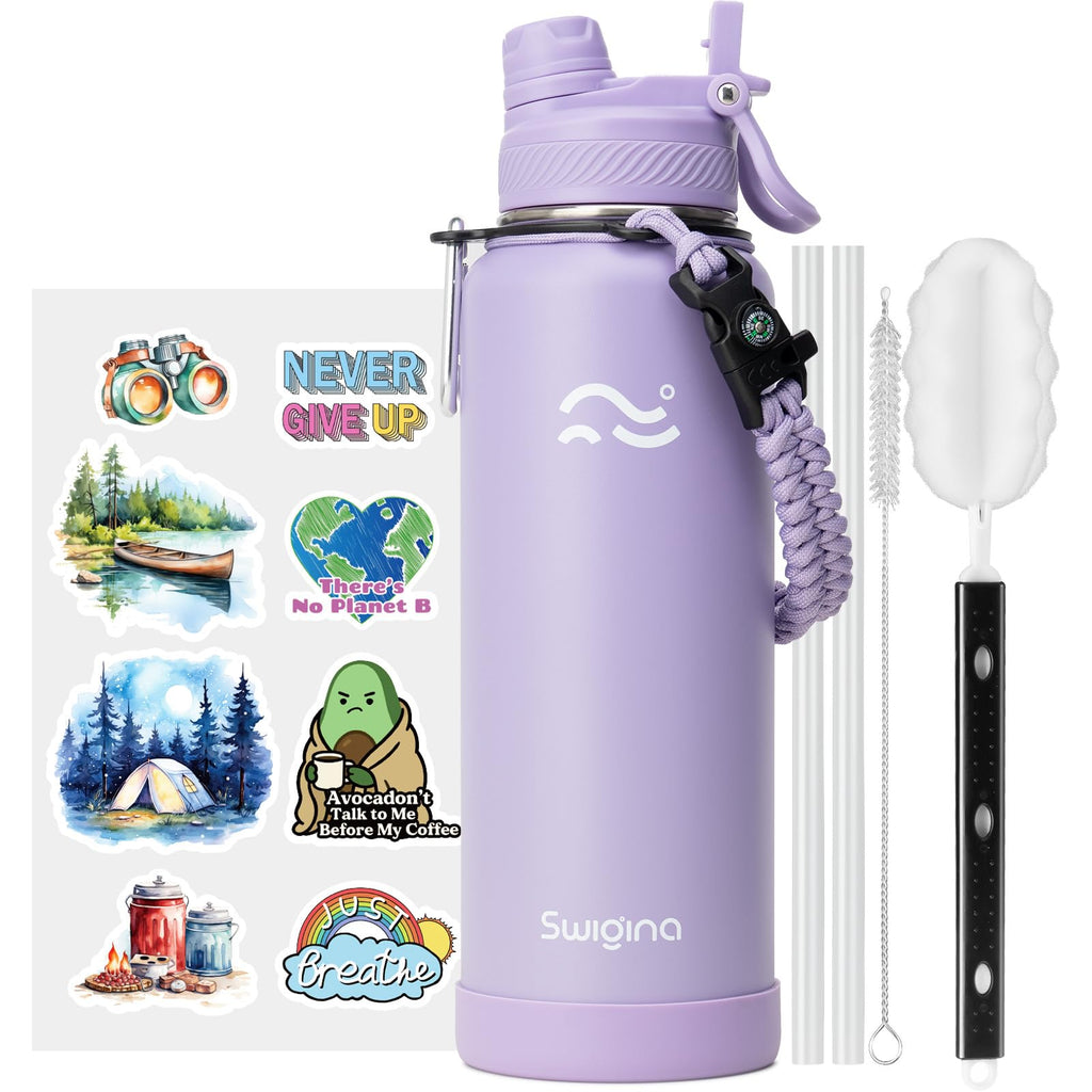Insulated Water Bottle with Silicone Boot – 24 oz, Cold 36 Hrs / Hot 18 Hrs