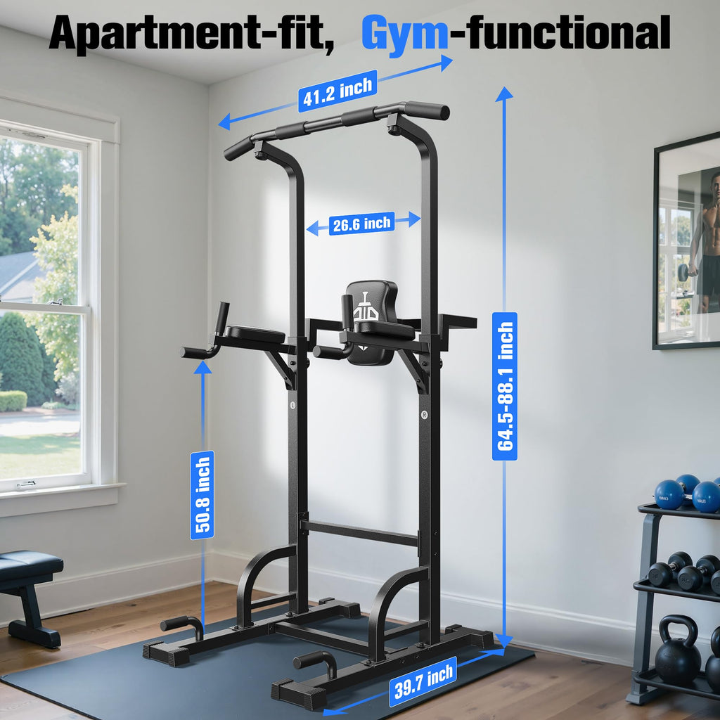 Power Tower Pull Up & Dip Station – 450 lb Capacity Home Gym Strength Trainer