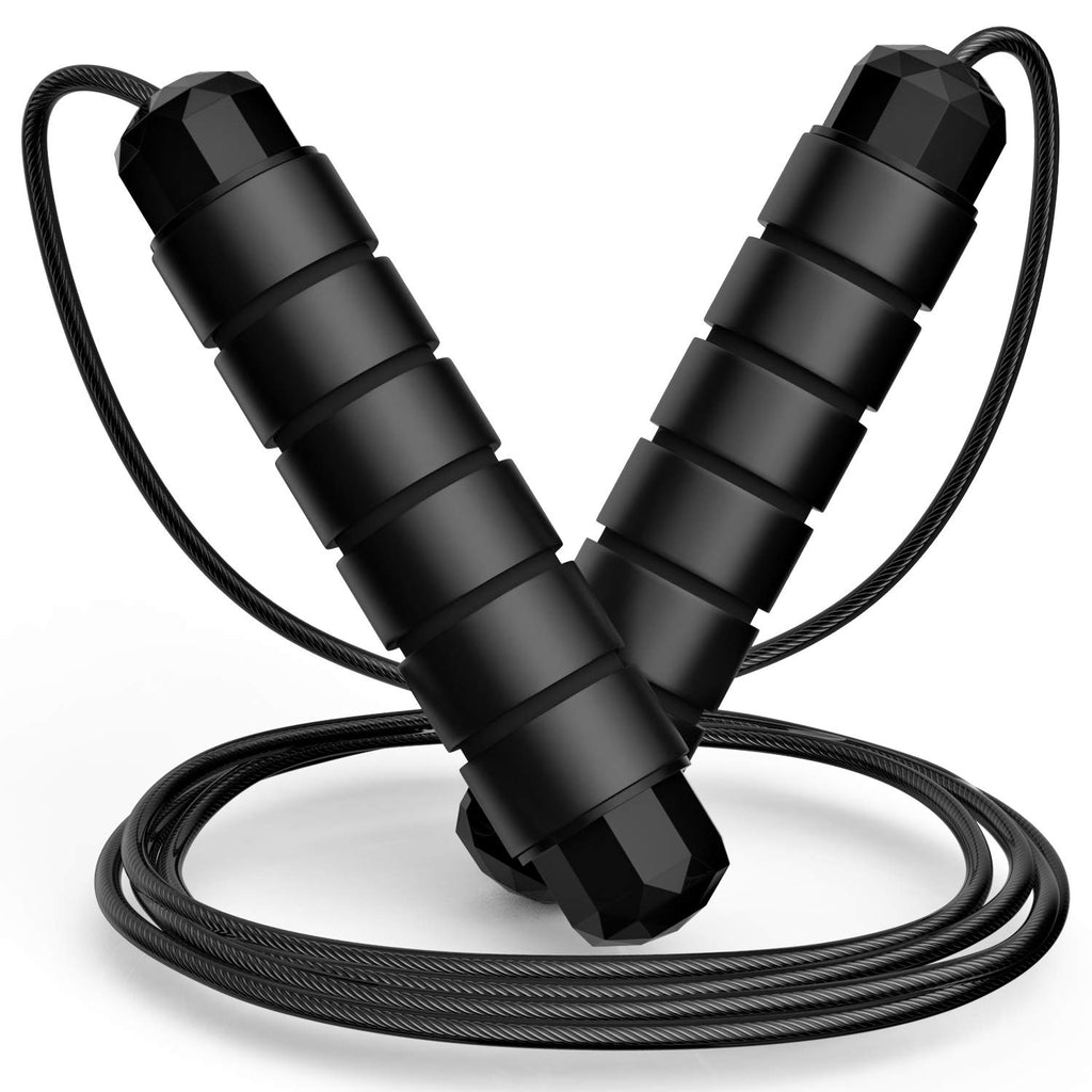 Tangle-free speed jump rope with ball bearings for cardio workouts