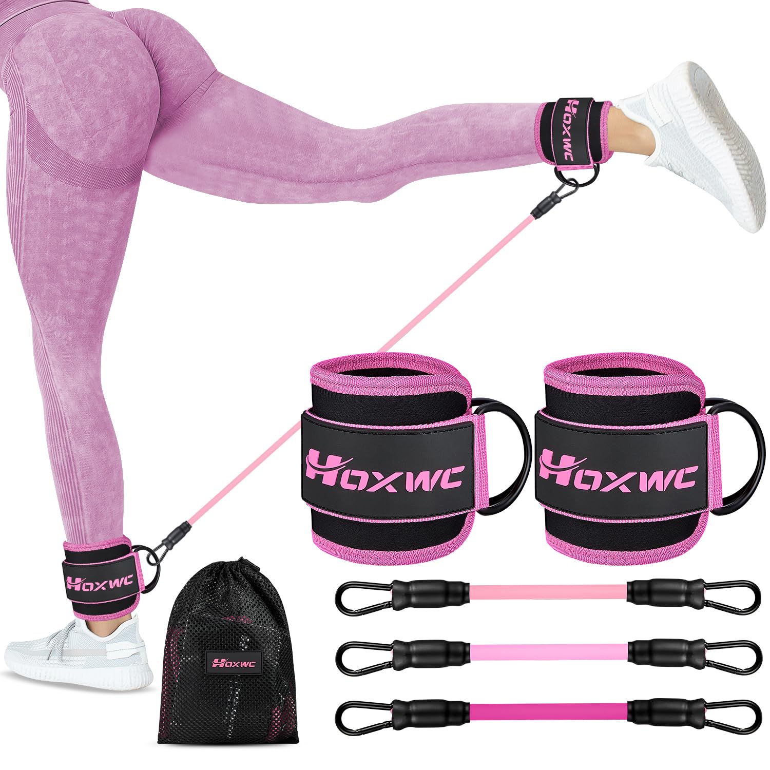 Ankle Resistance Bands with Cuffs – Glute & Leg Booty Workout Bands