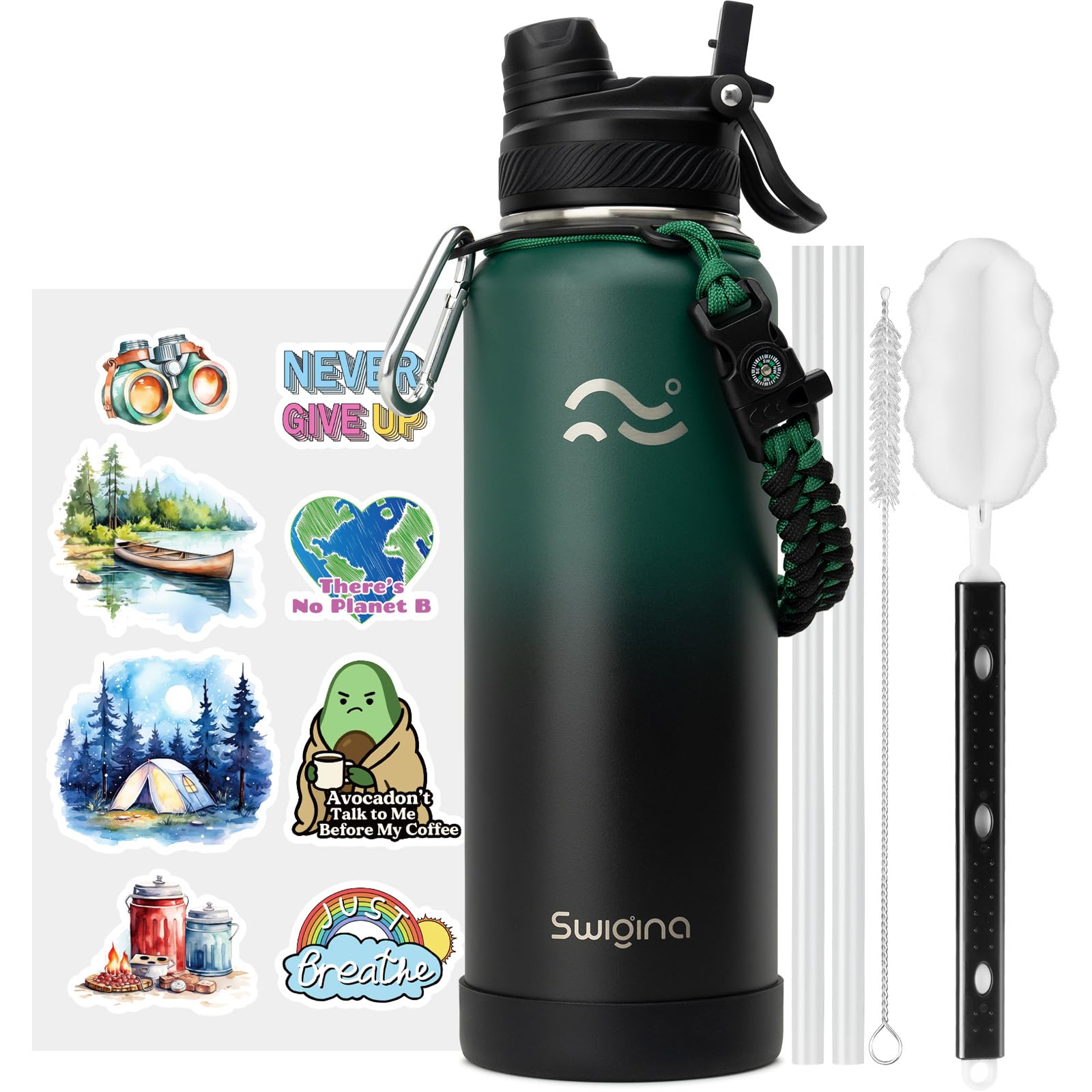 Insulated Water Bottle with Silicone Boot – 24 oz, Cold 36 Hrs / Hot 18 Hrs