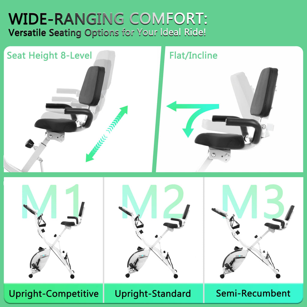 5-in-1 Foldable Exercise Bike – 16-Level Magnetic Indoor Cycling Bike, 350 lb Capacity