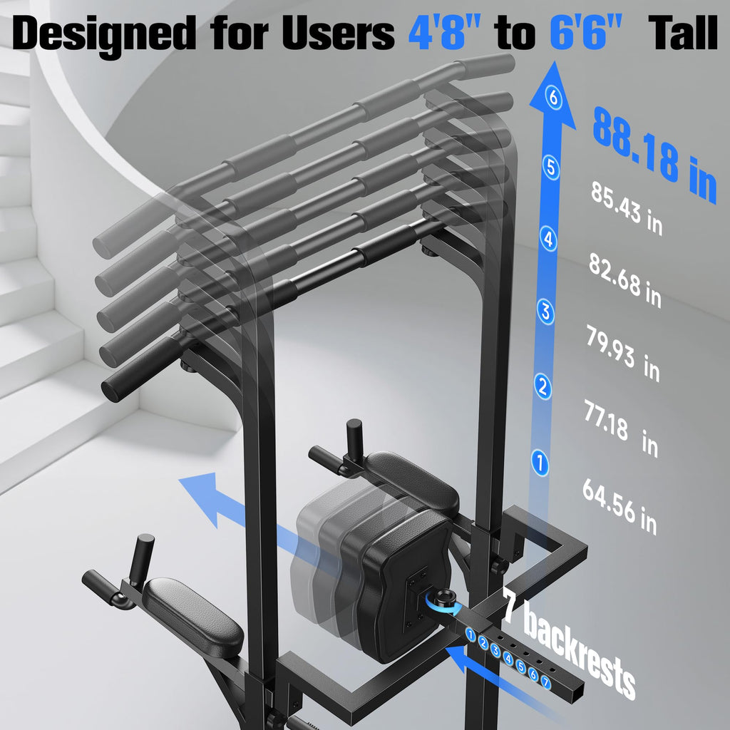 Power Tower Pull Up & Dip Station – 450 lb Capacity Home Gym Strength Trainer