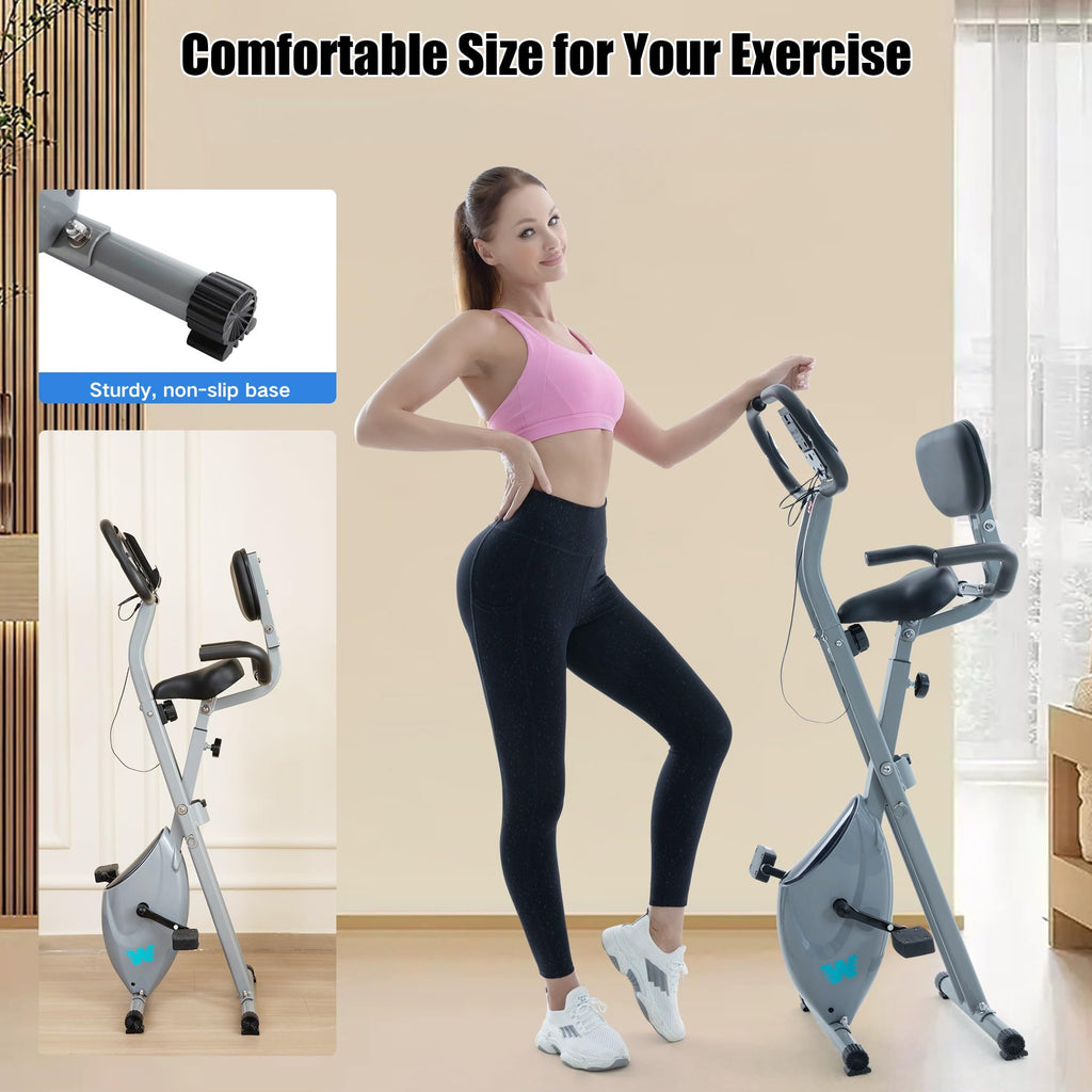 5-in-1 Foldable Exercise Bike – 16-Level Magnetic Indoor Cycling Bike, 350 lb Capacity