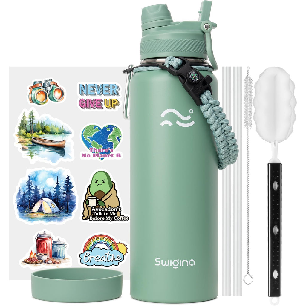 Insulated Water Bottle with Silicone Boot – 24 oz, Cold 36 Hrs / Hot 18 Hrs