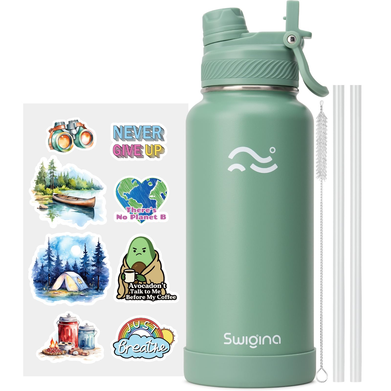 Insulated Water Bottle with Silicone Boot – 24 oz, Cold 36 Hrs / Hot 18 Hrs