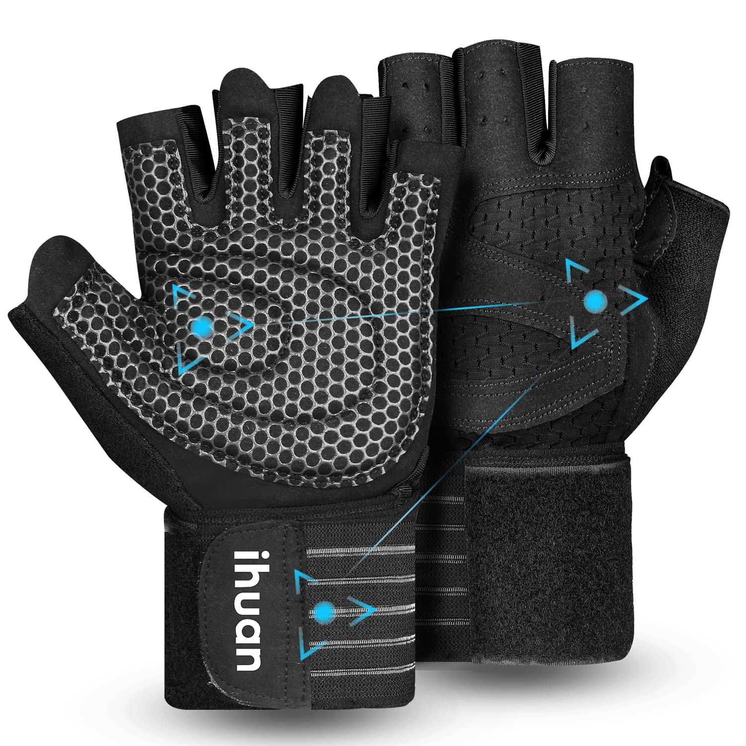 Weight Lifting Gloves with Wrist Wrap Support – Gym Gloves for Men & Women