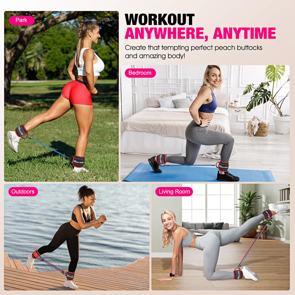 Ankle Resistance Bands with Cuffs – Glute & Leg Booty Workout Bands