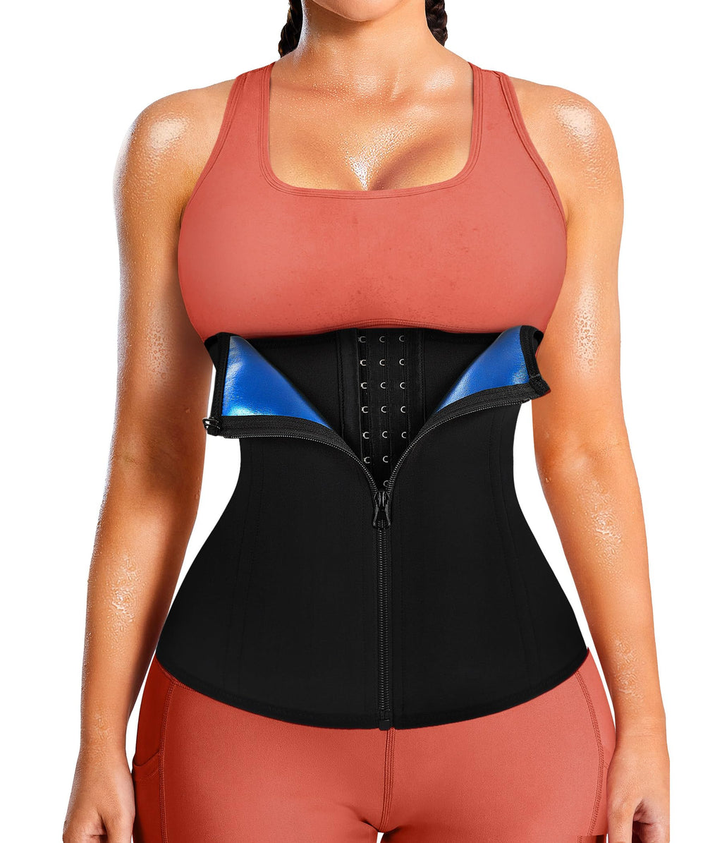 Women's Waist Trainer Corset with Zipper – Sweat Trimmer Workout Shaper