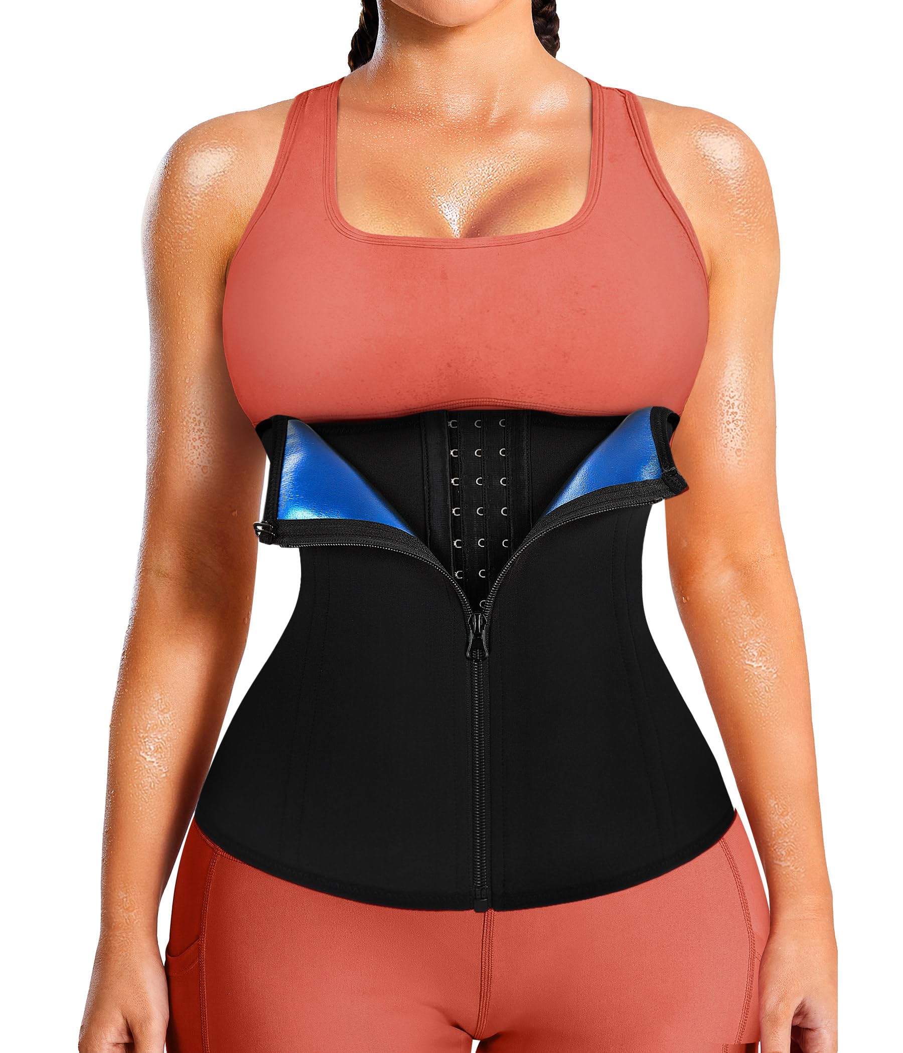 Women's Waist Trainer Corset with Zipper – Sweat Trimmer Workout Shaper