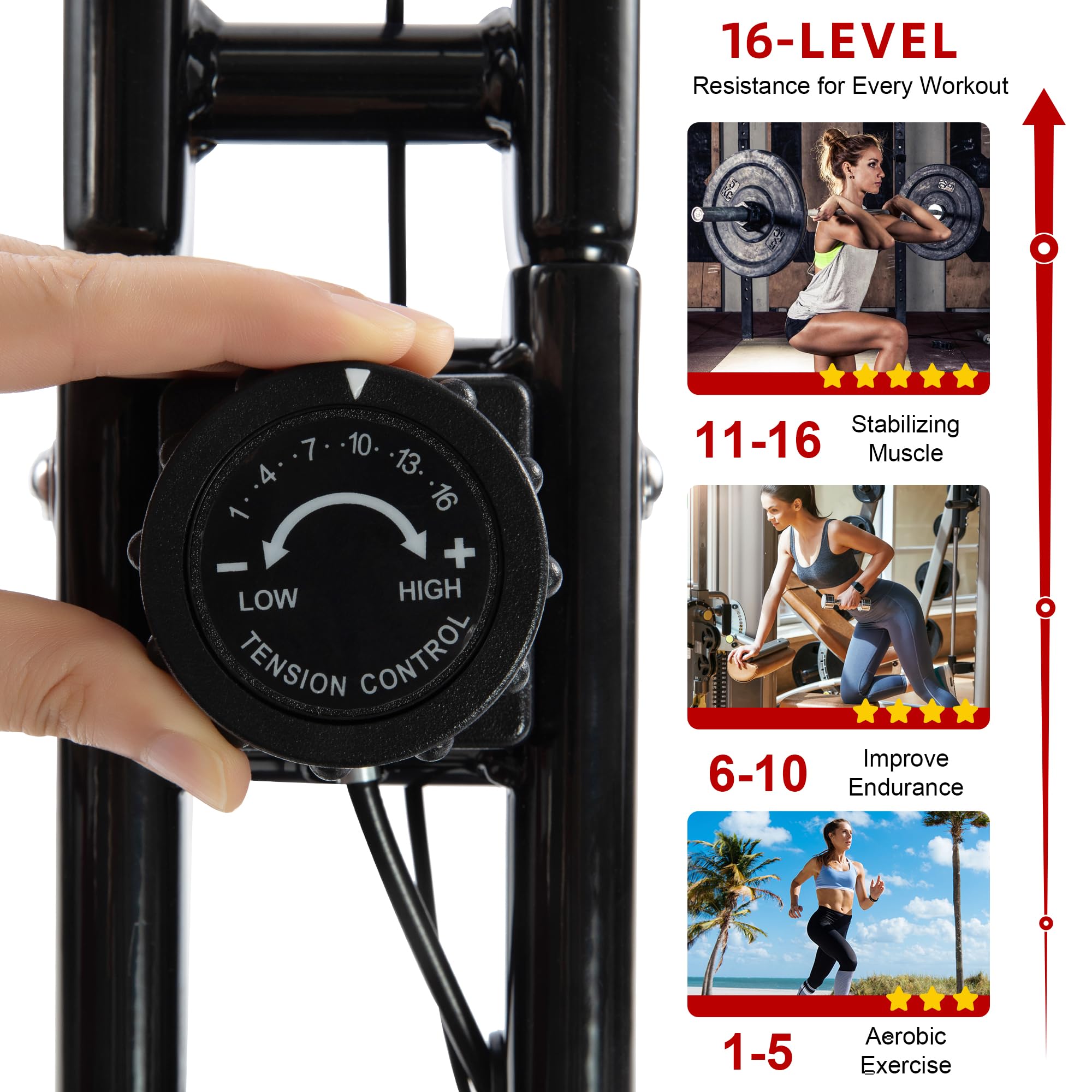5-in-1 Foldable Exercise Bike – 16-Level Magnetic Indoor Cycling Bike, 350 lb Capacity
