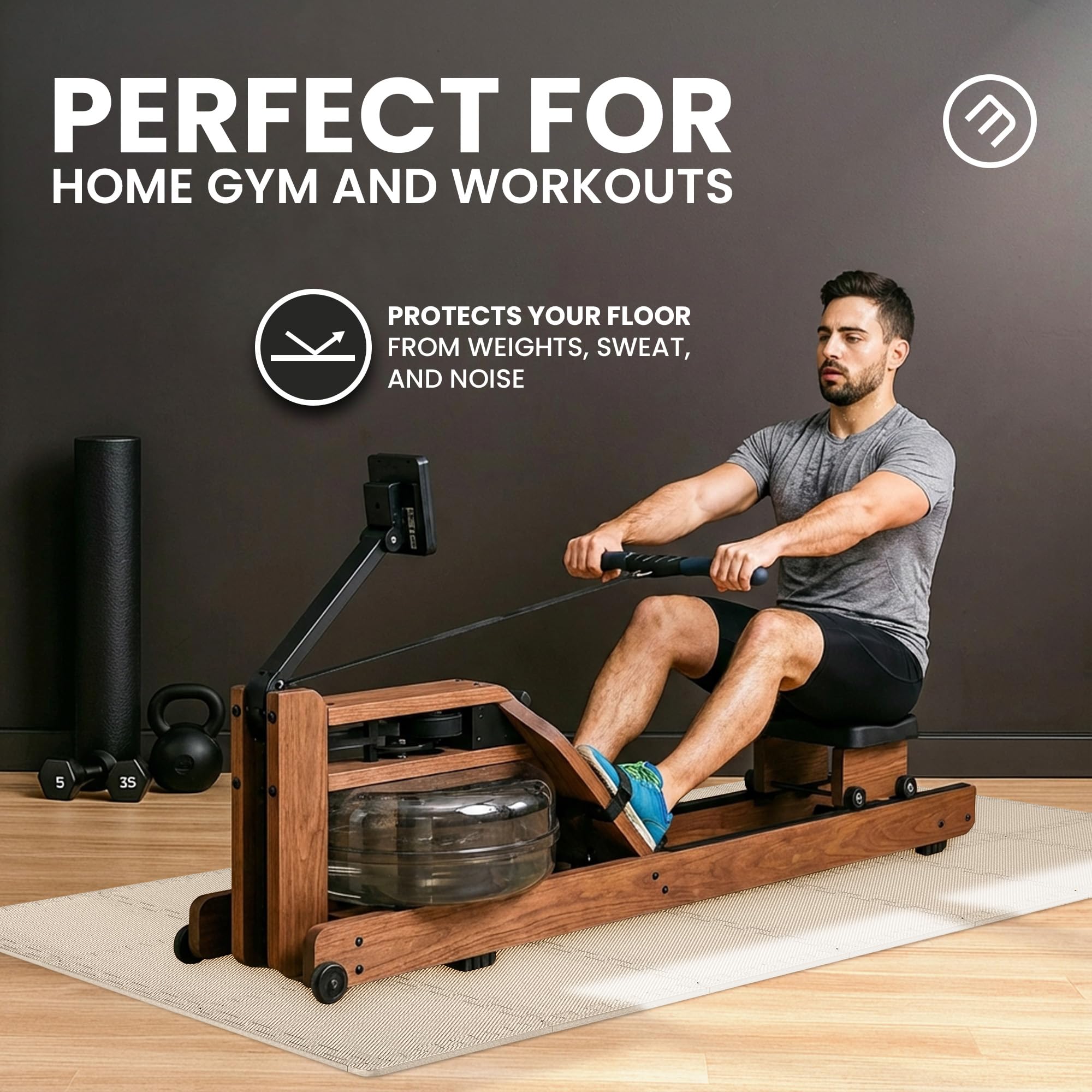 Gym Floor Mats Set – 18 EVA Interlocking Foam Tiles, 18 sq ft Protective Flooring