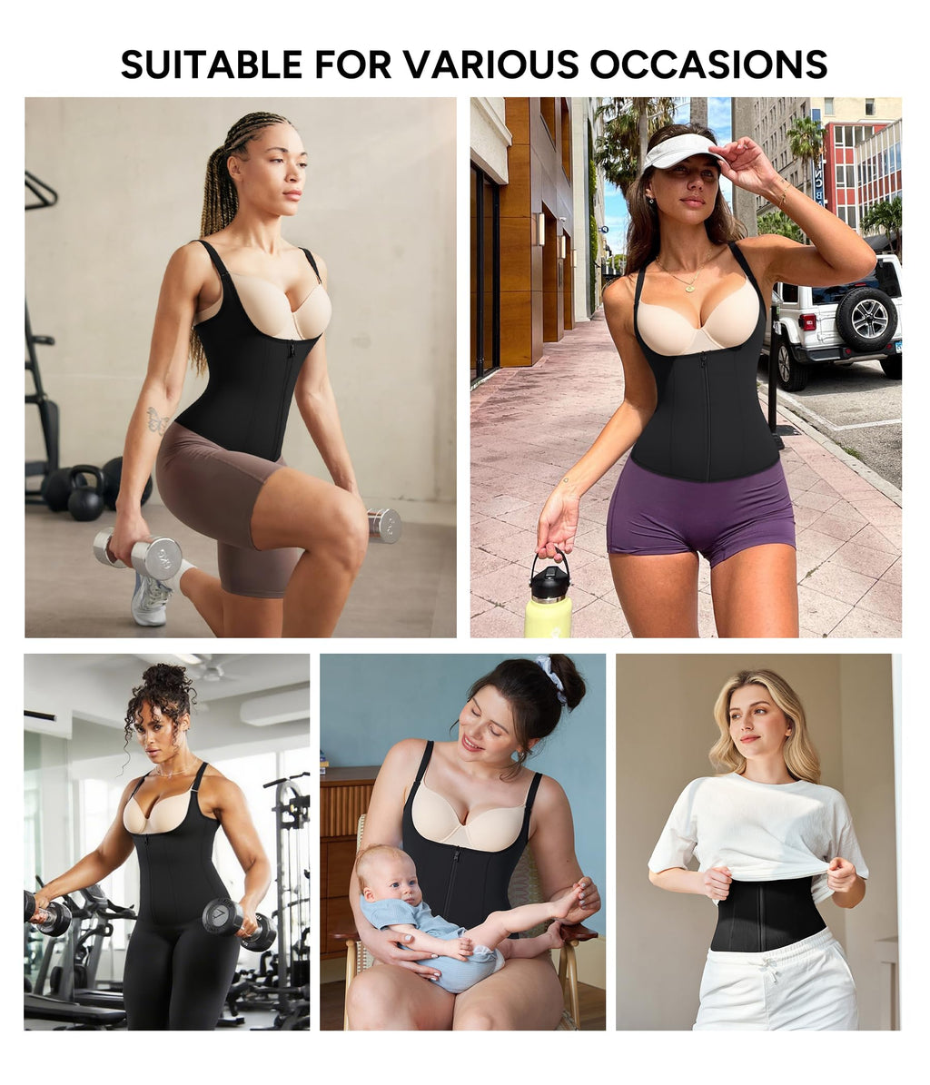 Waist Trainer Corset with Zipper – Adjustable Tummy-Control Shapewear for Women
