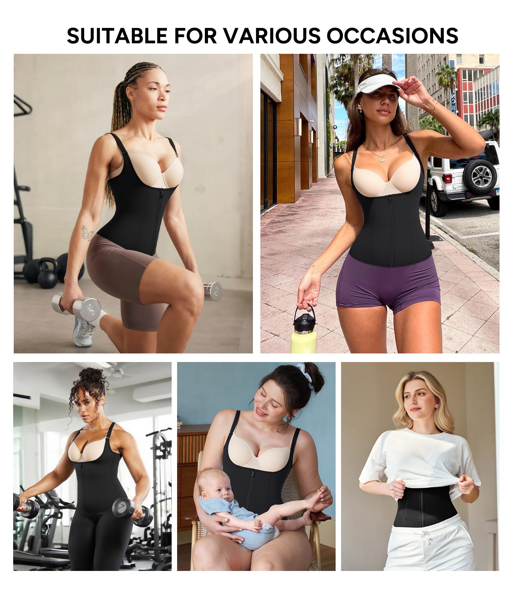Waist Trainer Corset with Zipper – Adjustable Tummy-Control Shapewear for Women