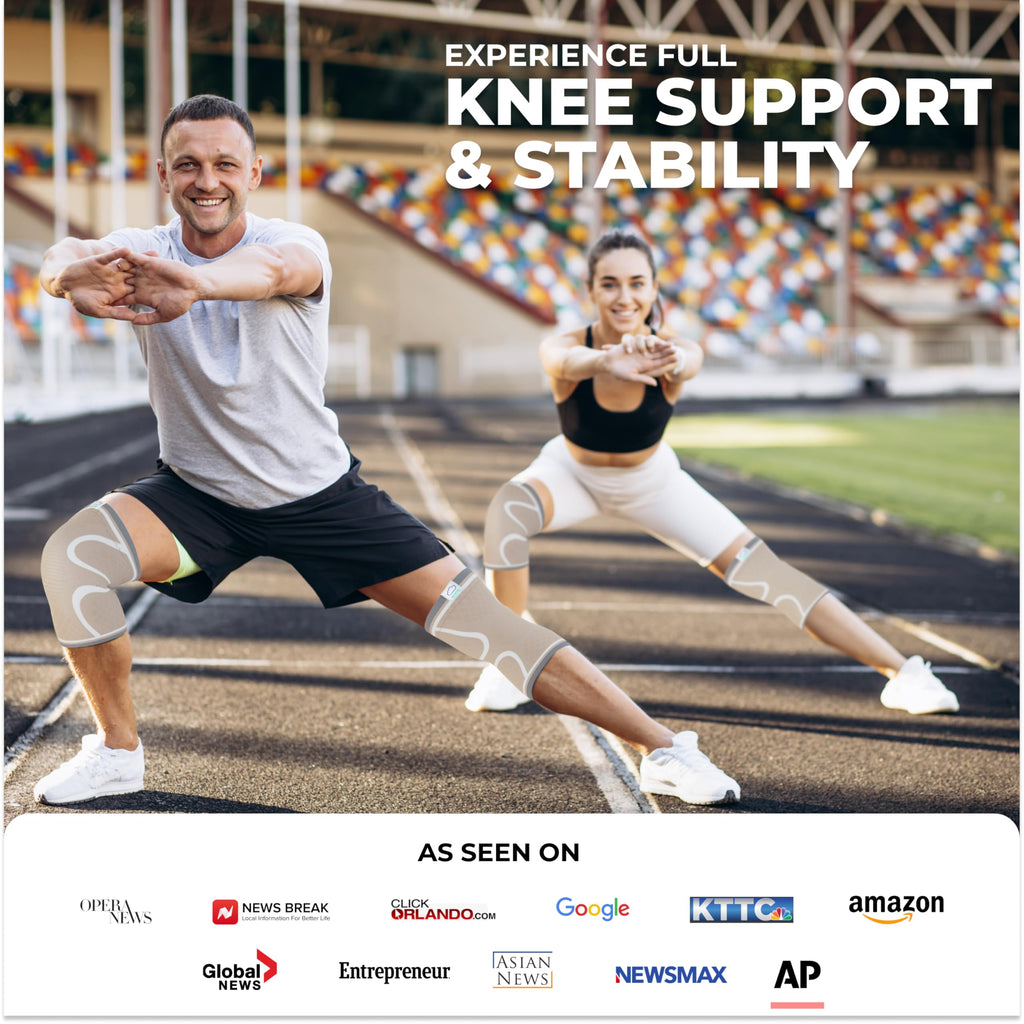Compression Knee Brace (2-Pack) – Support Sleeves for Workouts & Joint Pain Relief