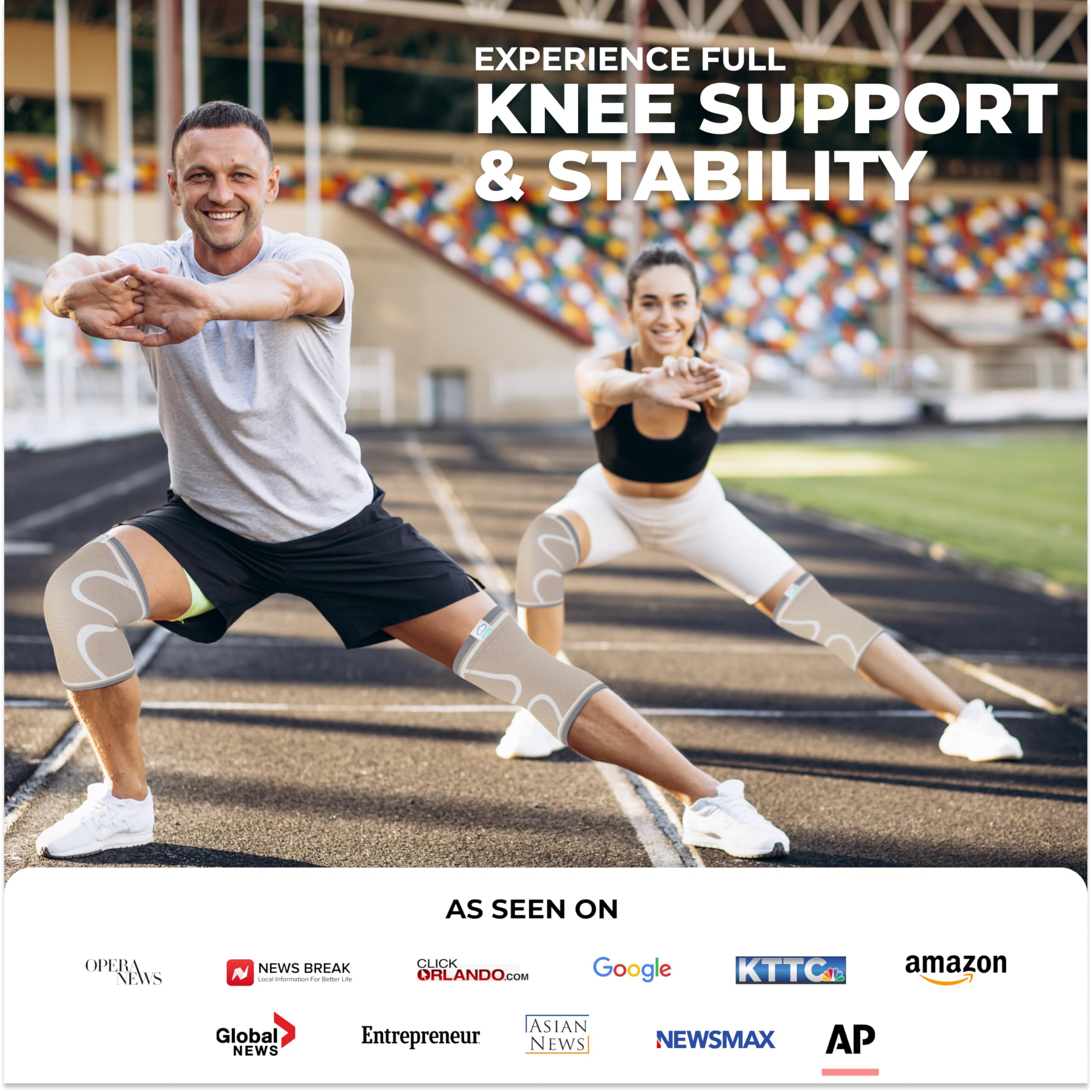 Compression Knee Brace (2-Pack) – Support Sleeves for Workouts & Joint Pain Relief