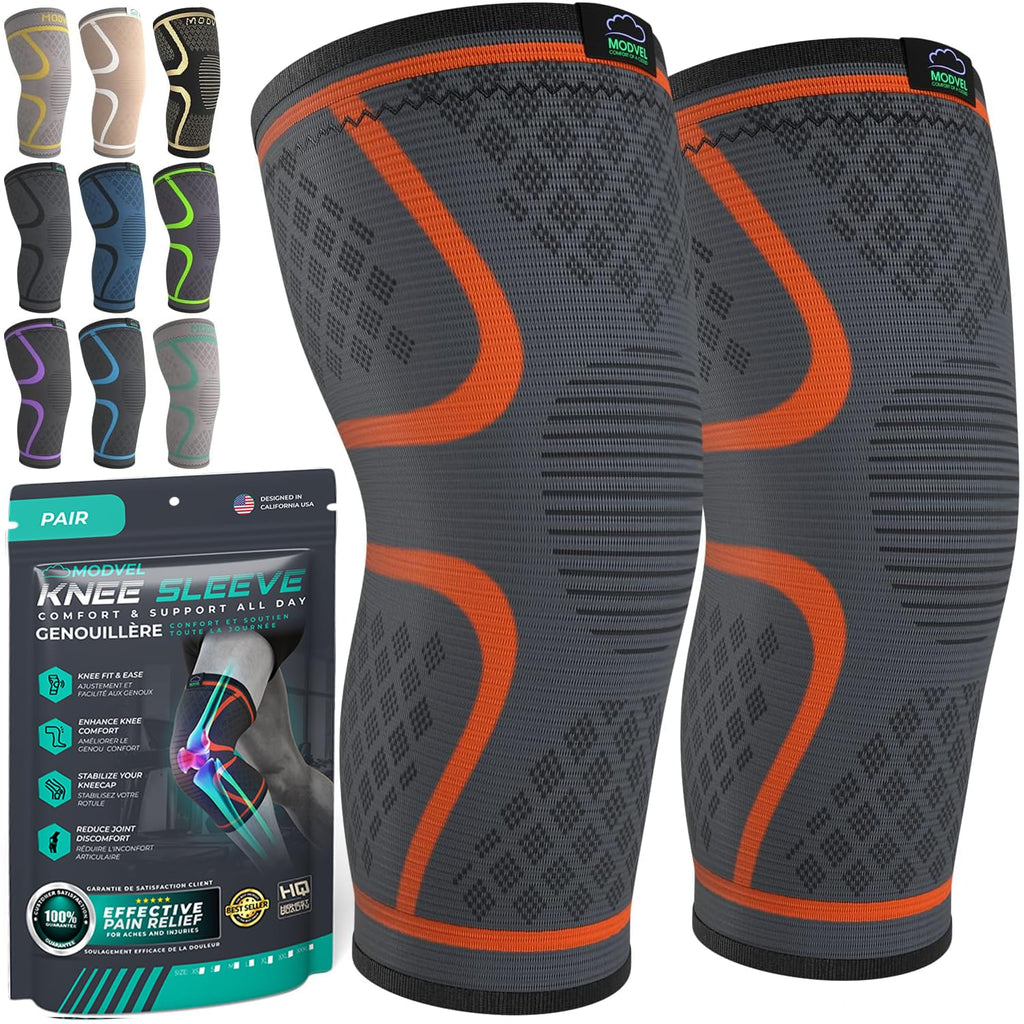 Compression Knee Brace (2-Pack) – Support Sleeves for Workouts & Joint Pain Relief