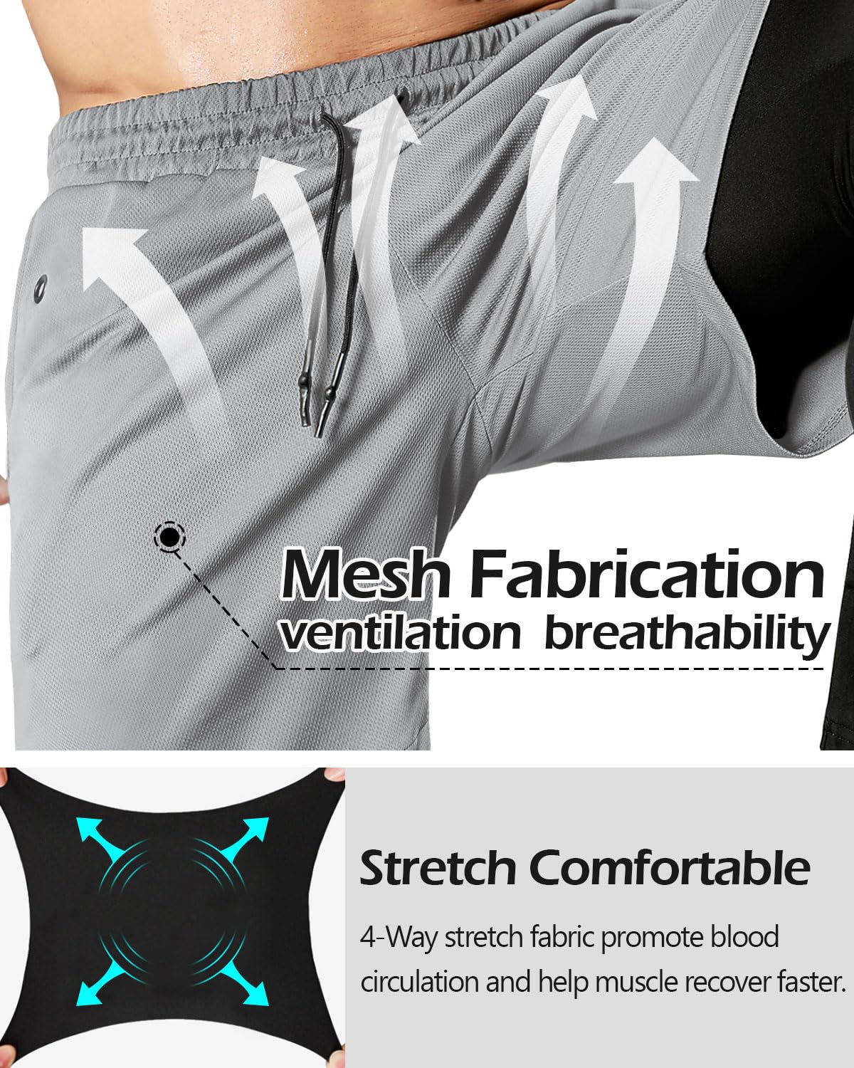 Men's 2-in-1 Running Pants – Gym Workout Compression Training Tights