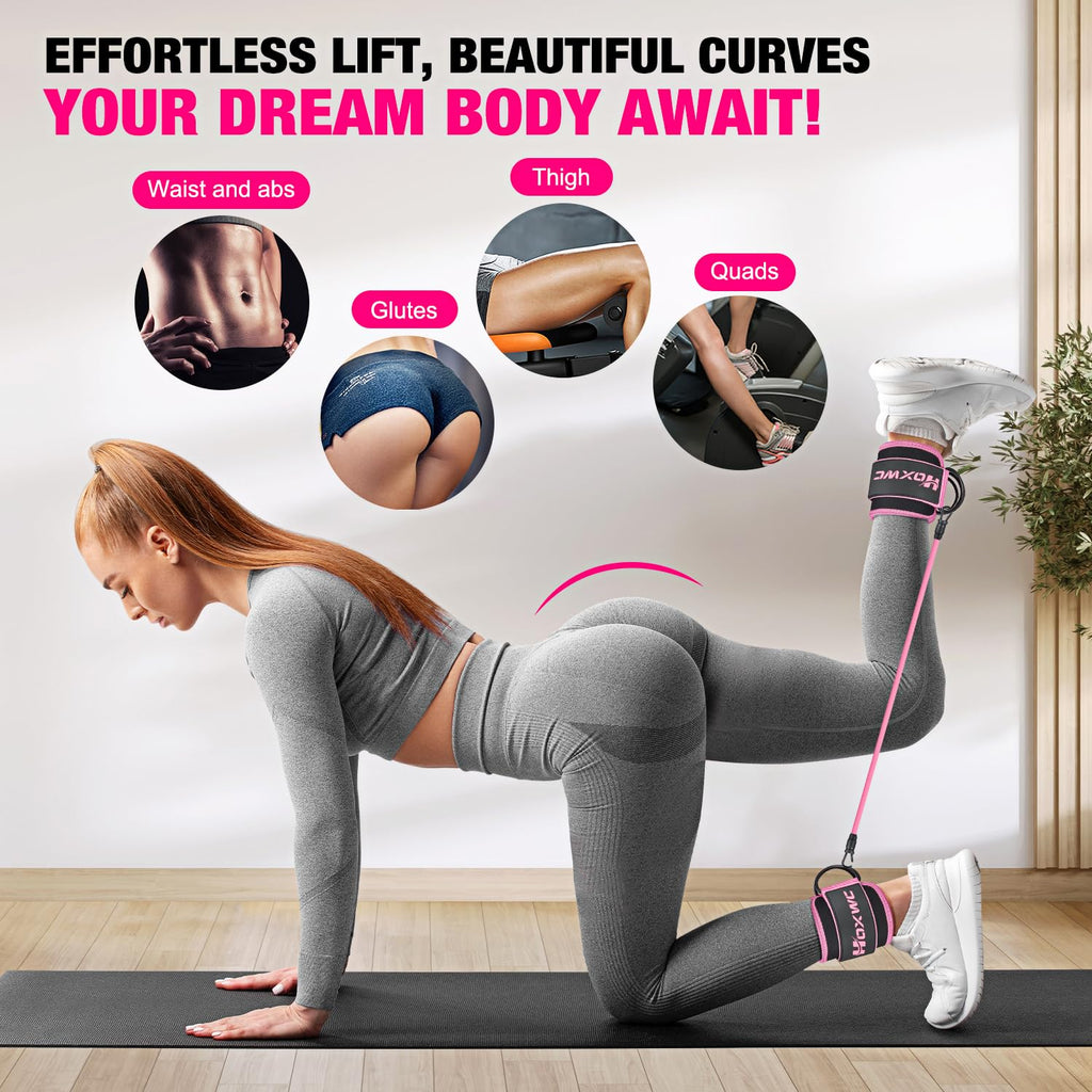Ankle Resistance Bands with Cuffs – Glute & Leg Booty Workout Bands