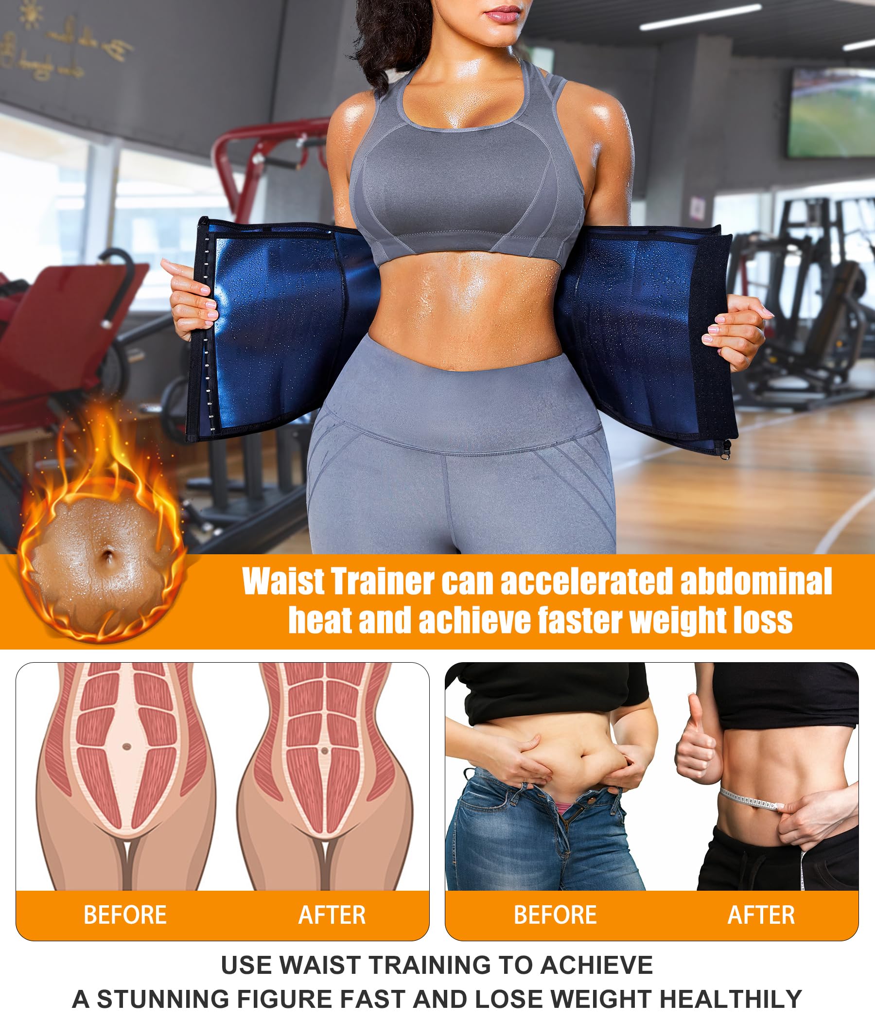 Women's Waist Trainer Corset with Zipper – Sweat Trimmer Workout Shaper
