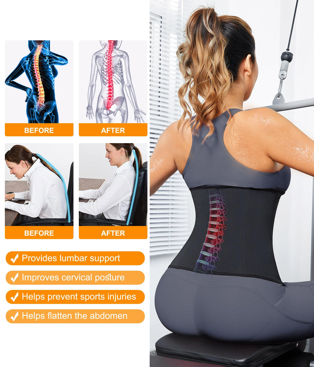Women's Waist Trainer Corset with Zipper – Sweat Trimmer Workout Shaper