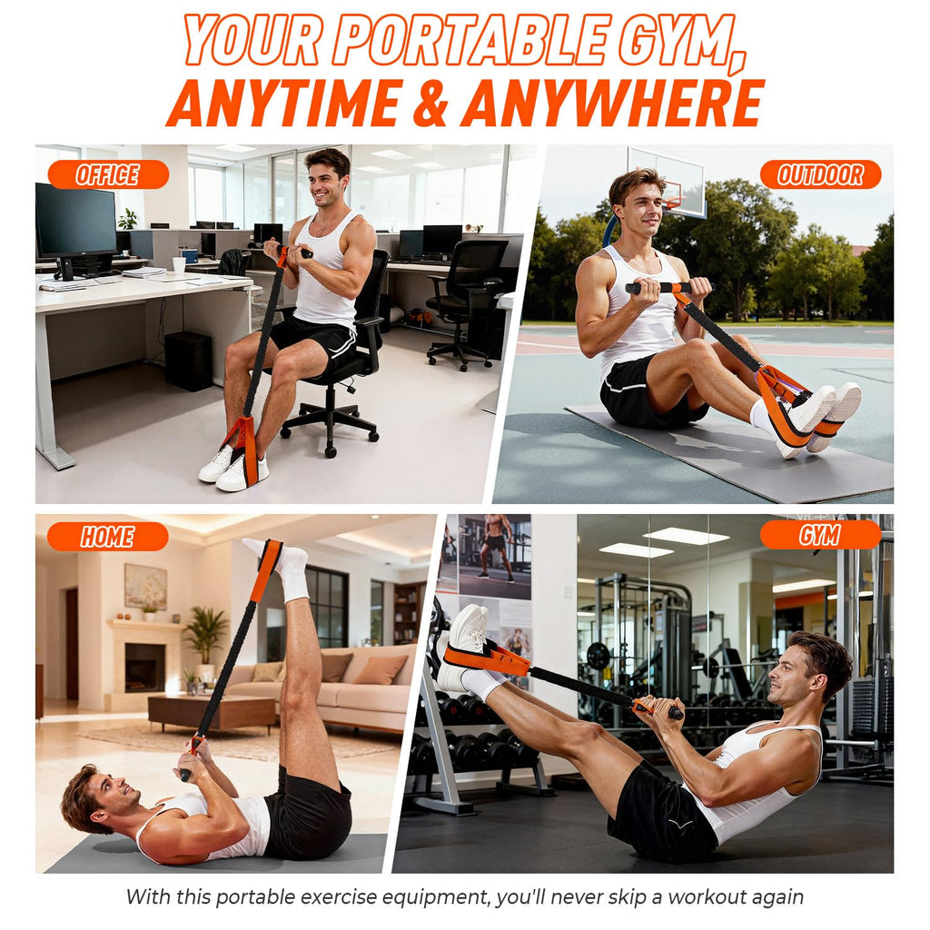 Pedal Resistance Band with Handles – Full Body Home Workout & Physical Therapy Trainer