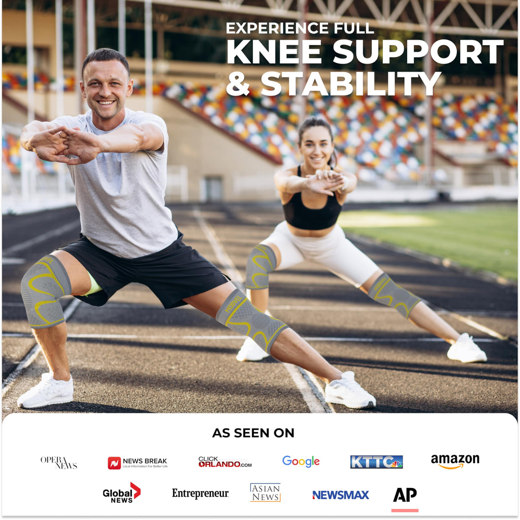 Compression Knee Brace (2-Pack) – Support Sleeves for Workouts & Joint Pain Relief